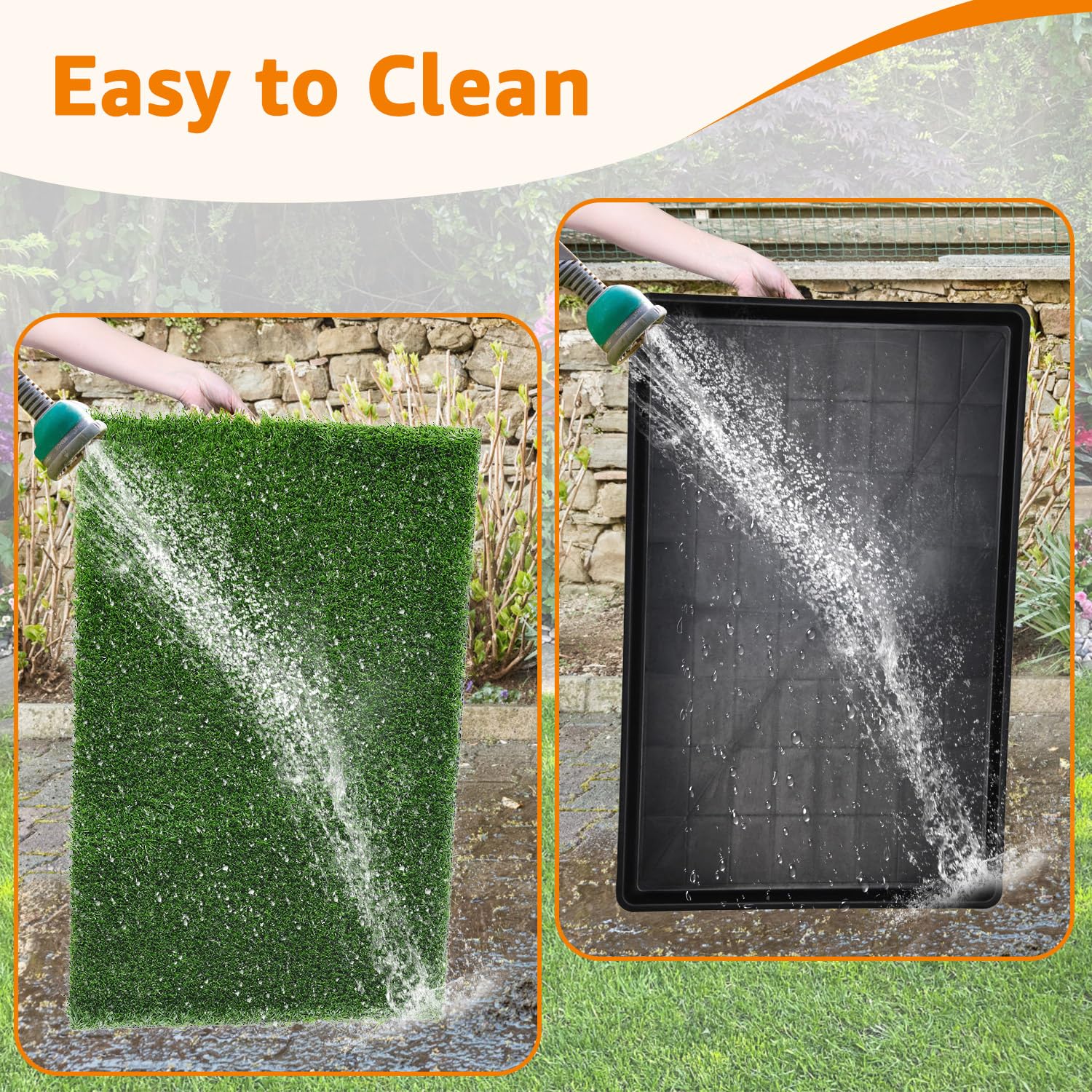 Loobani 41X26.8In Large Dog Grass Potty Tray - Dog Litter Box With 2-Pack Replacement Artificial Grass Puppy Training Pads - Pot