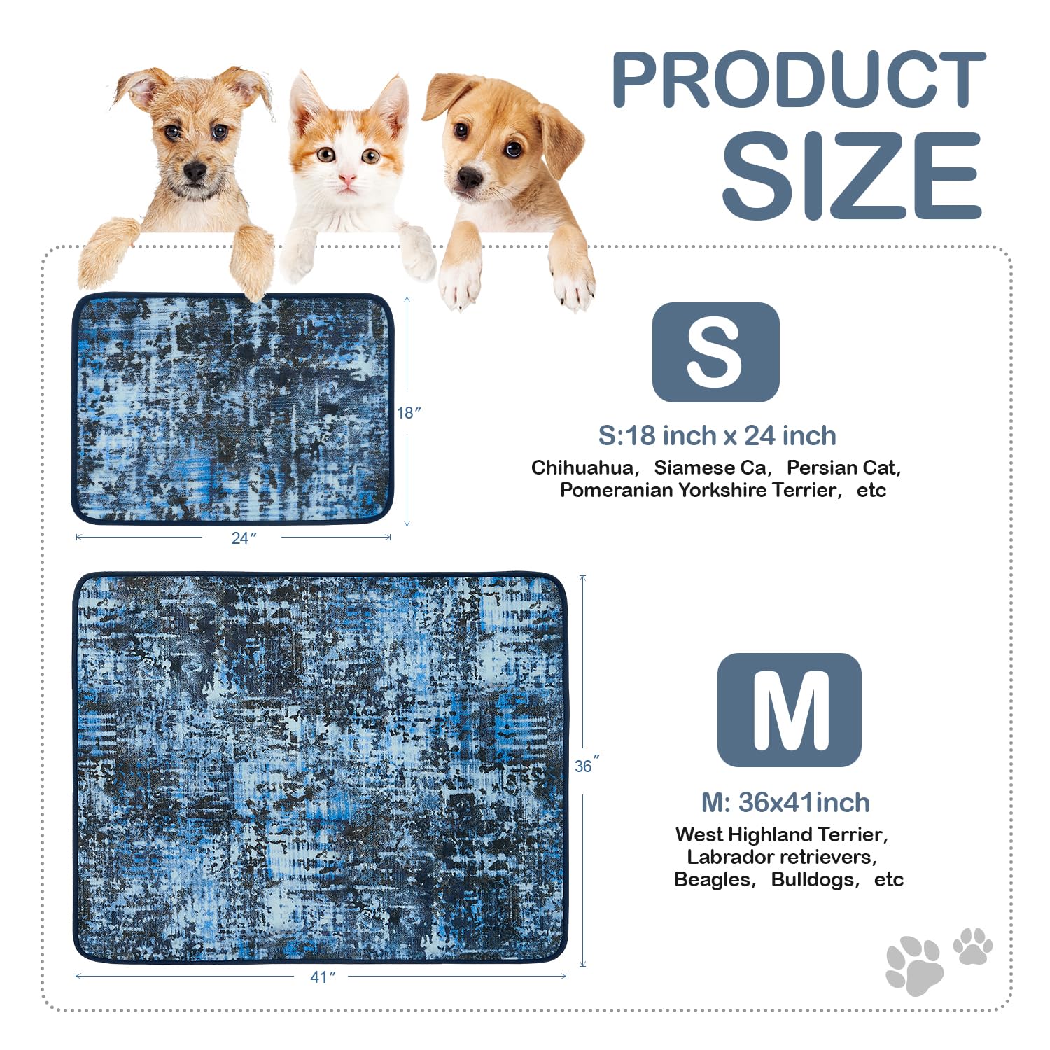 Qeils Washable Pee Pads For Dogs, 4 Pack Reusable Super Absorbent Leakproof Potty Pads 36''X24'', Non-Slip For Crate, Floor, Cou