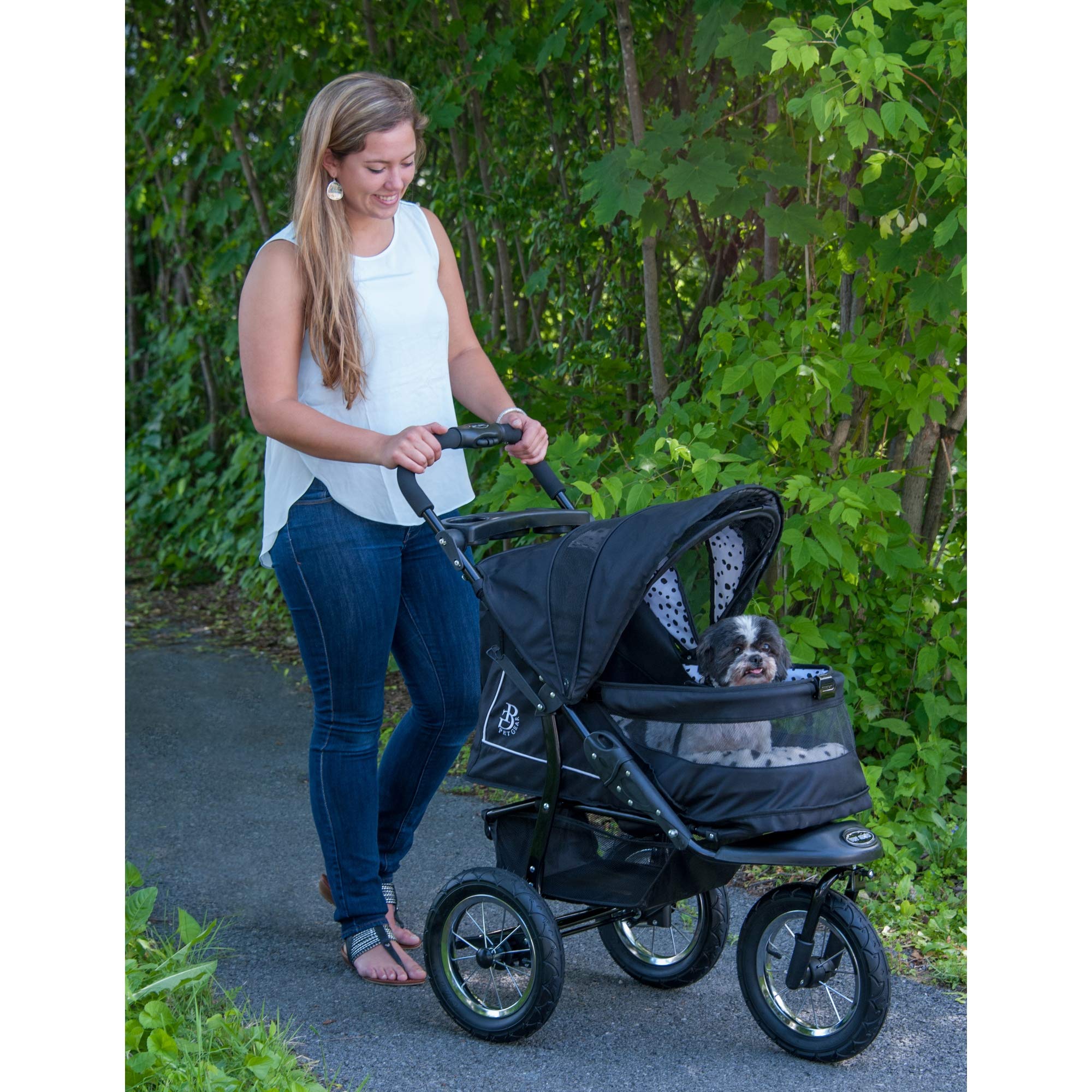Pet Gear No-Zip Nv Pet Stroller For Cats/Dogs, Zipperless Entry, Easy One-Hand Fold, Gel-Filled Tires, Plush Pad + Weather Cover