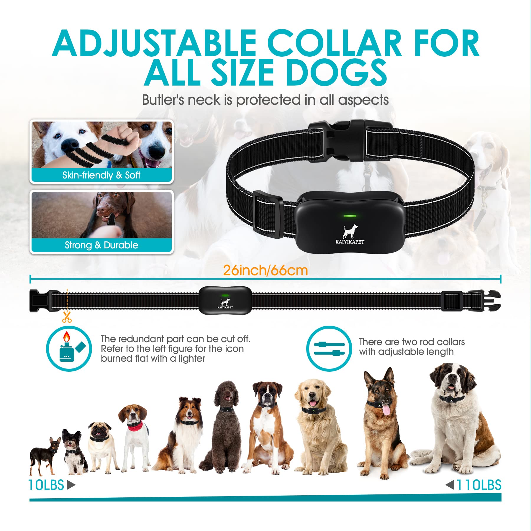 Kaiyikapet Dog Training Collar Receiver, Single Collar Without Remote (Requires Remote Control To Operate), Not Compatible With