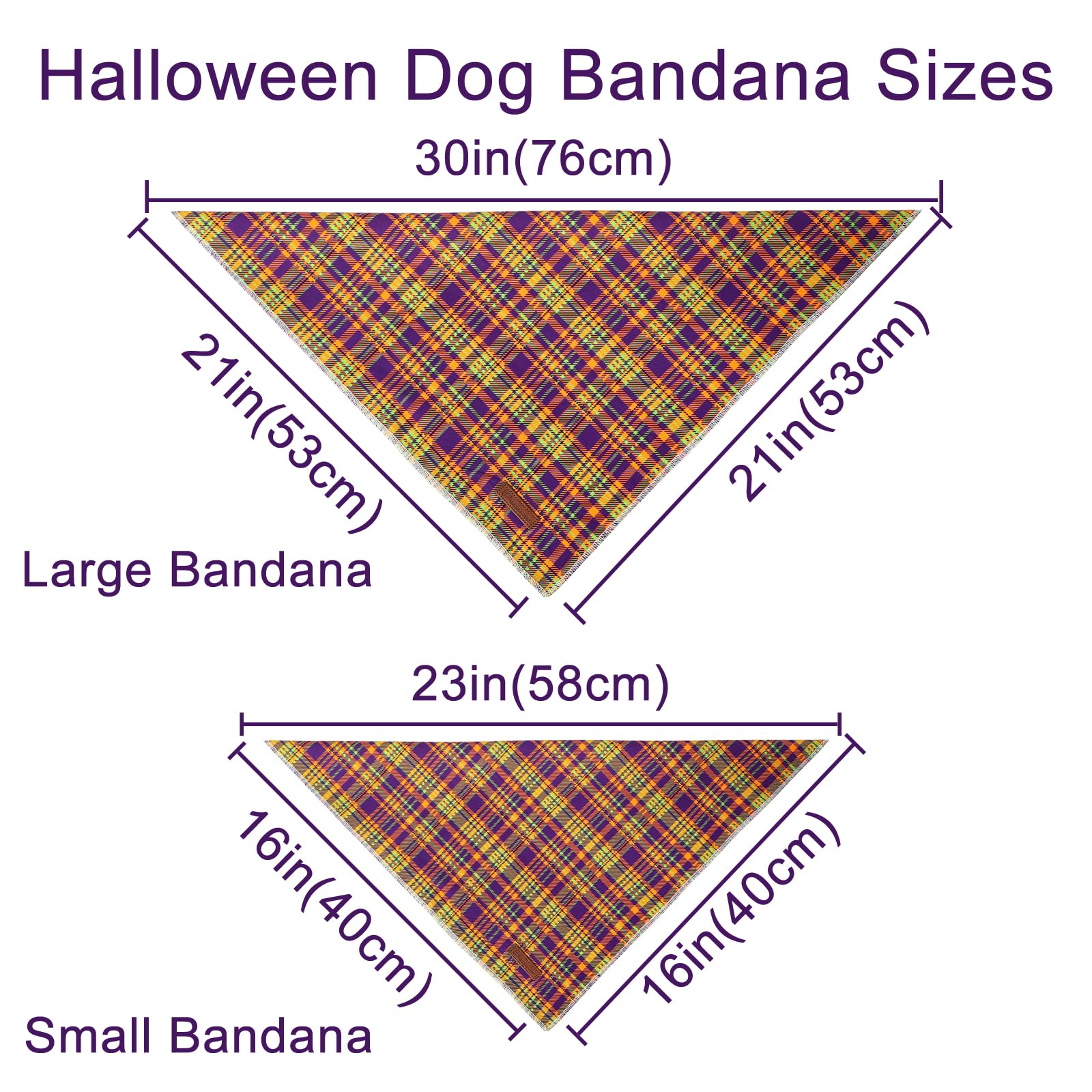 Up Urara Pup Halloween Pumpkin Dog Bandana, Thanksgiving Triangle Bid Scarf, Cotton Pet Kerchief For Girl Boy Dogs Or Cats, Colorful Plaid Puppy Bandana For Small Medium Dog Fancy
