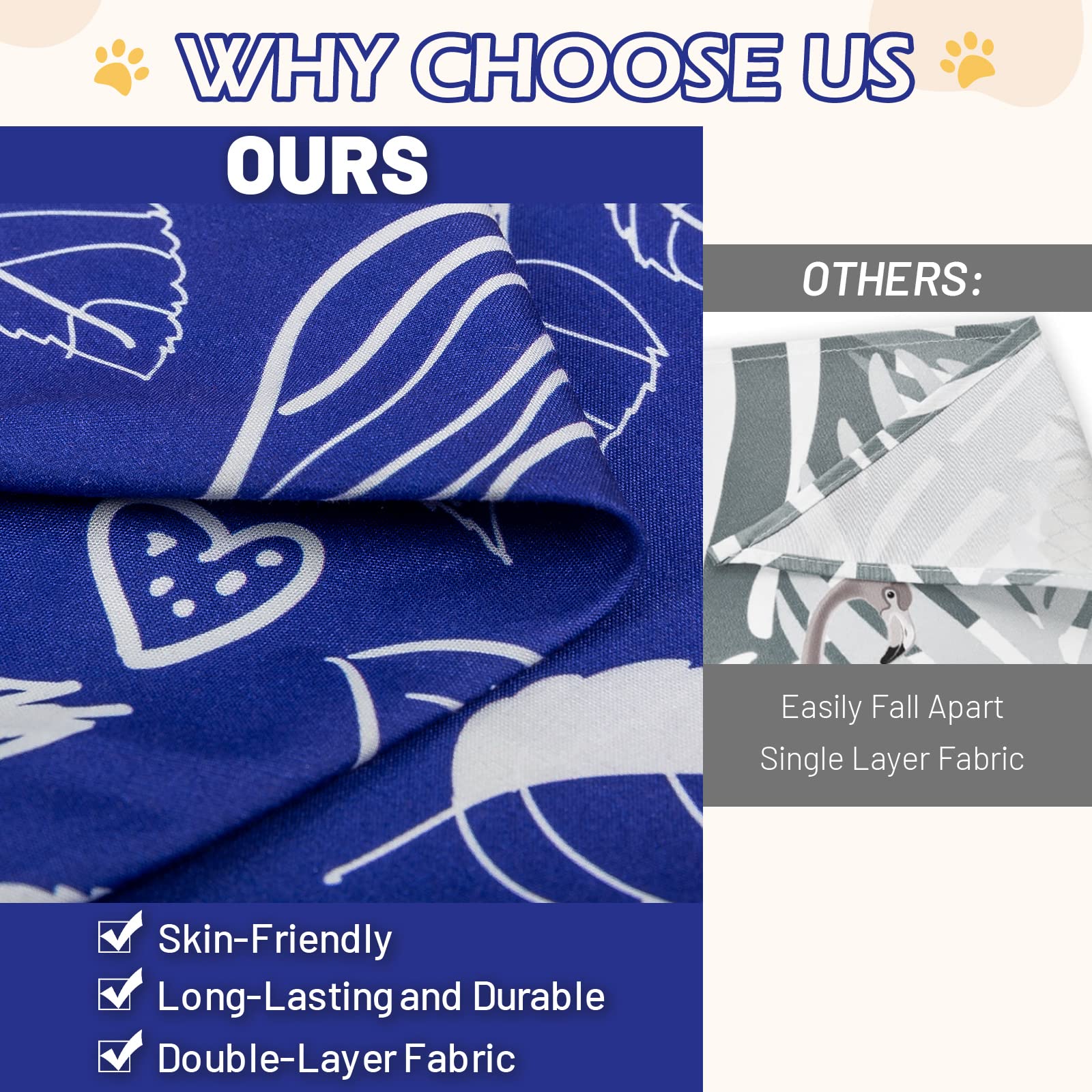 Charcy Dog Bandanas 4 Pack, Fall Dog Bandana For Holidays & Birthdays - Unique Triangle Design