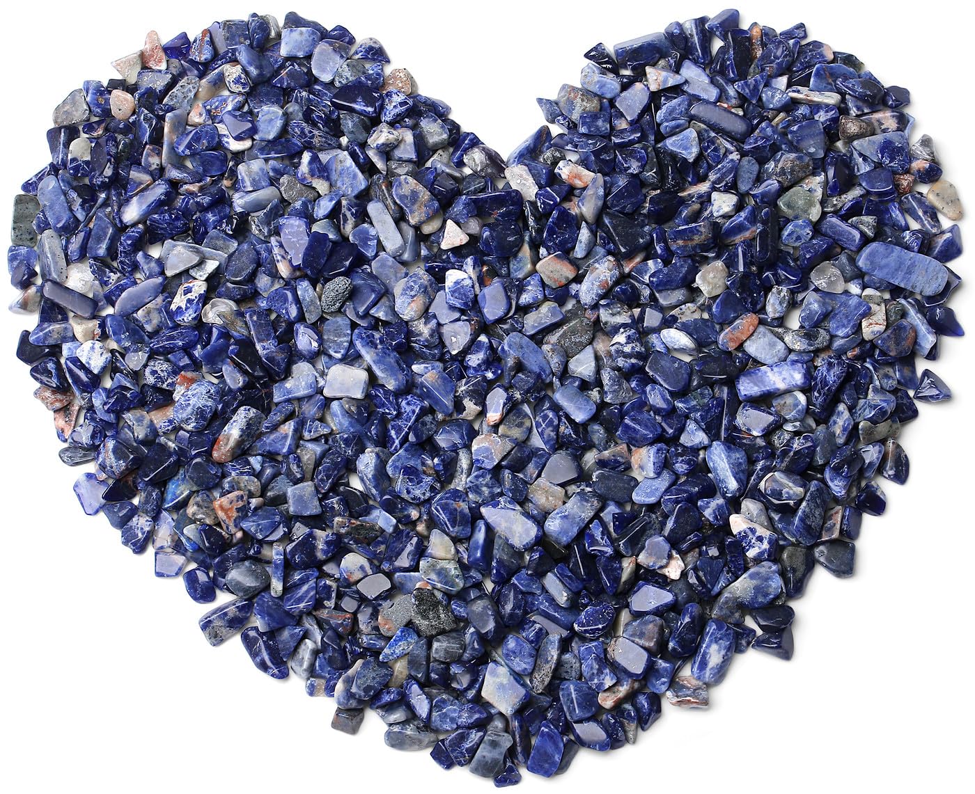 QINJIEJIE Blue Sodalite Crystals Chips Natural Stone Gravel Bulk Crushed Rocks Pieces Polished Quartz Stone 0.55Lbs Decorative F
