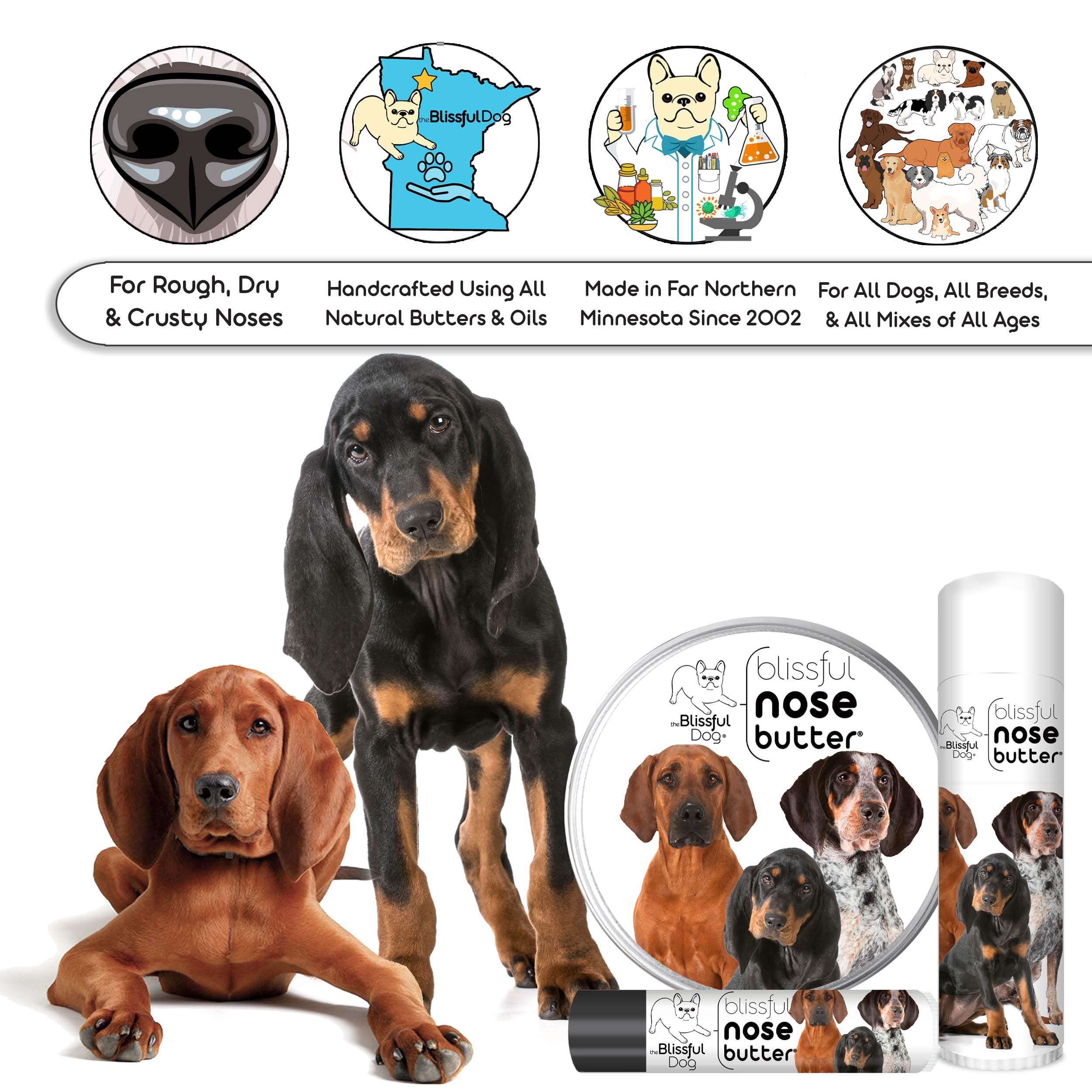 The Blissful Dog Coonhound Unscented Nose Butter, 8-Ounce
