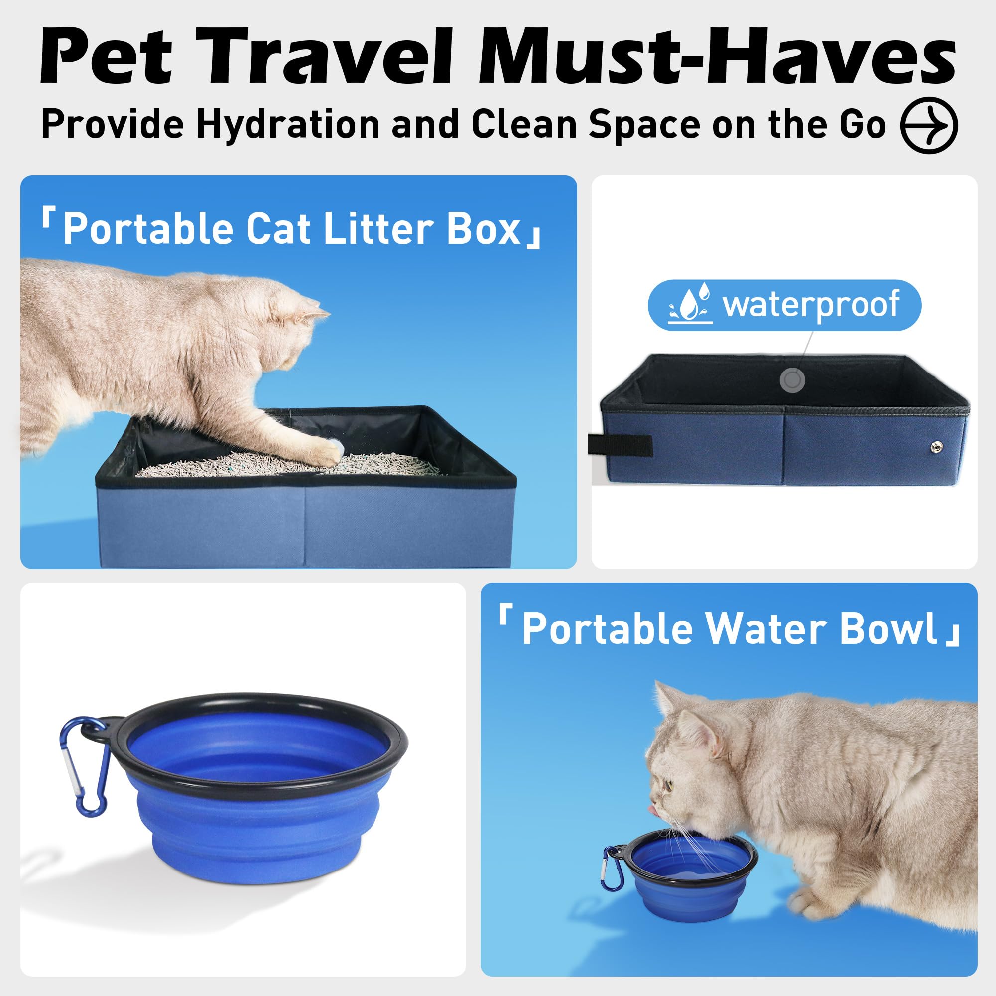Prutapet Large Cat Carrier 24'X16.5'X16.5' Soft-Sided Portable Pet Crate For Car Traveling With Collapsible Litter Box And Bowl