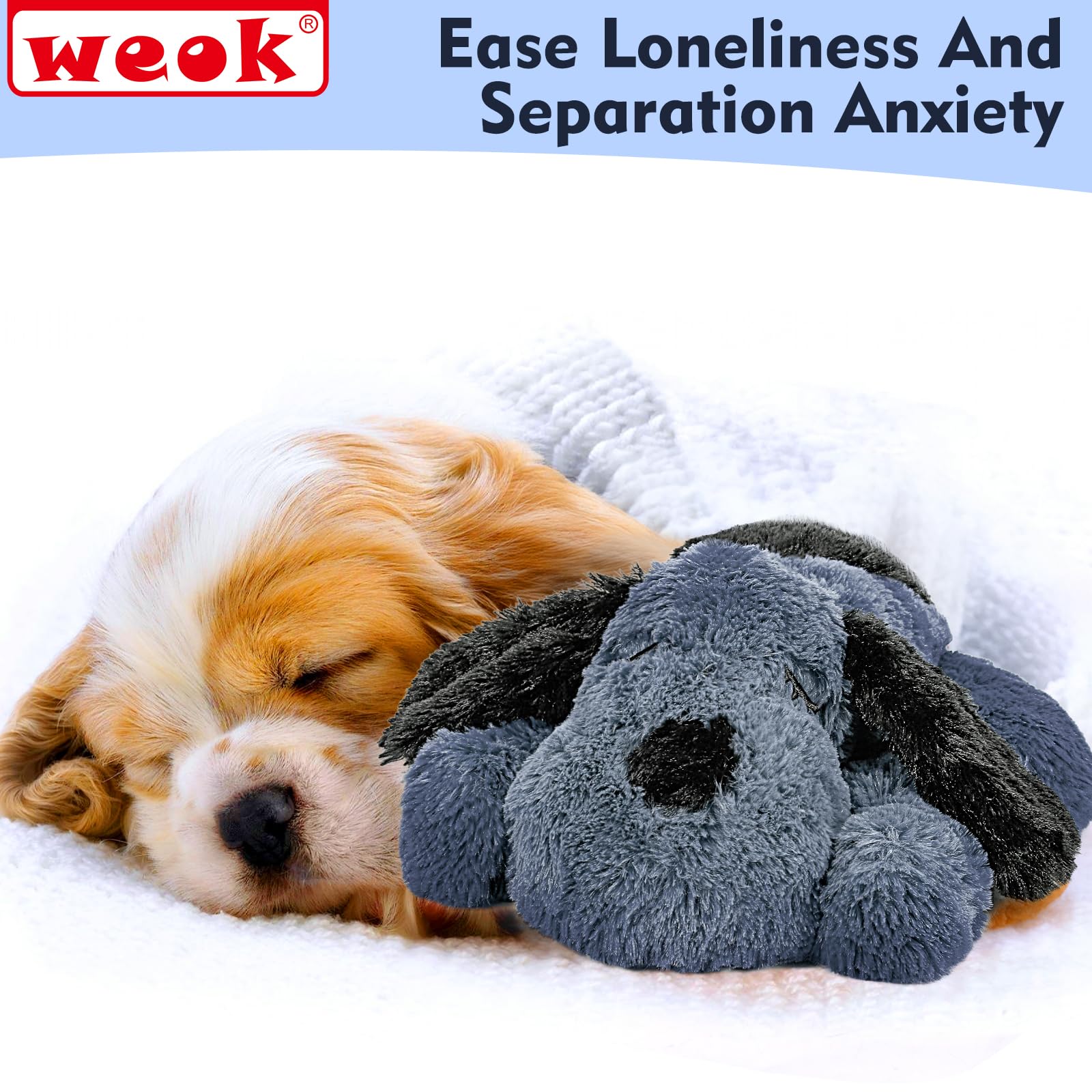 Heartbeat Dog Toy For Puppy- Heartbeat Helps For Dog Anxiety Relief And Calming Aid, Puppy Heartbeat Stuffed Animal Anxiety Calm