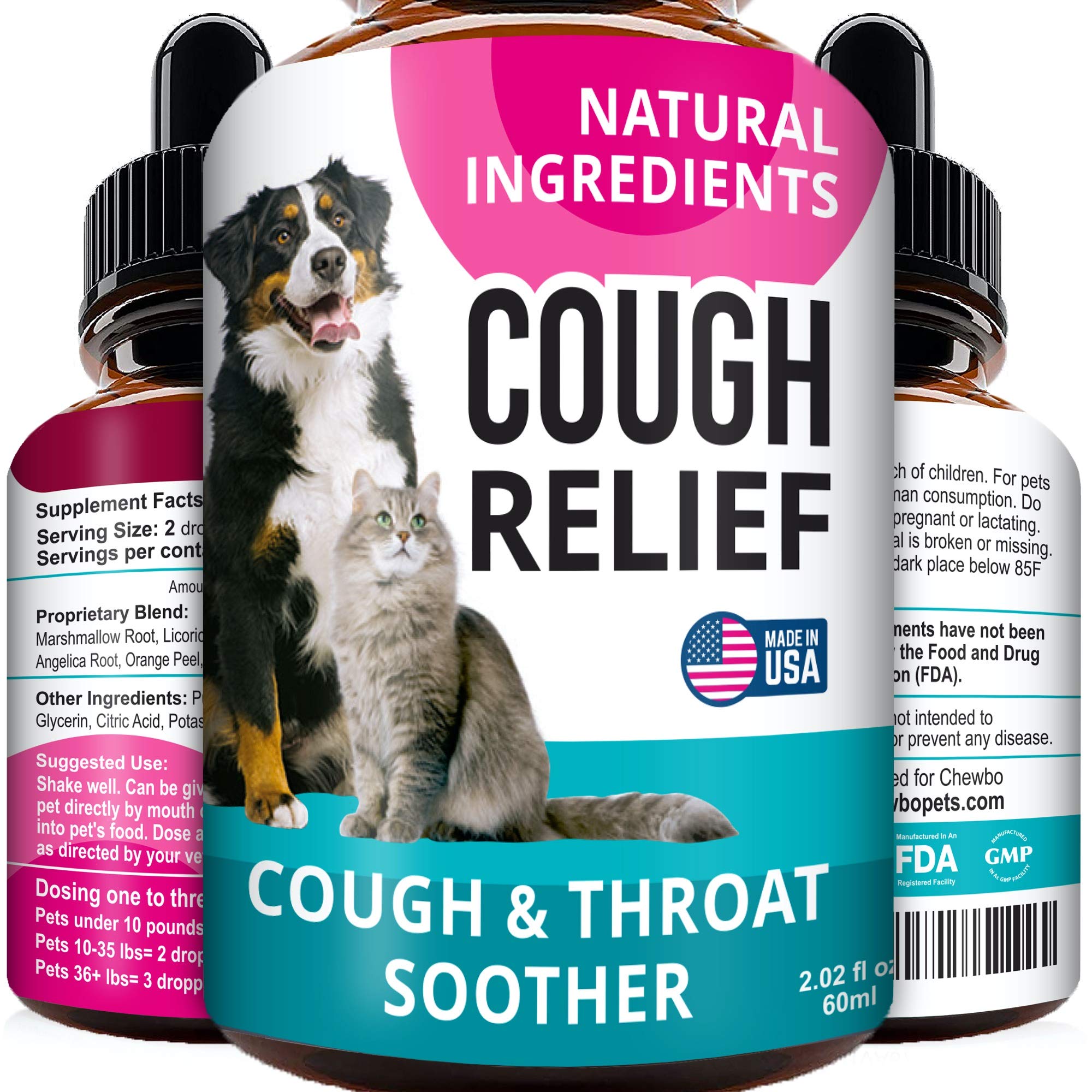 Kennel Cough Drops for Dogs and Cats - 2oz Pet Herbal Remedy - Throat Soother - Homeopathic Respiratory Support - Dry, Wet & Bar