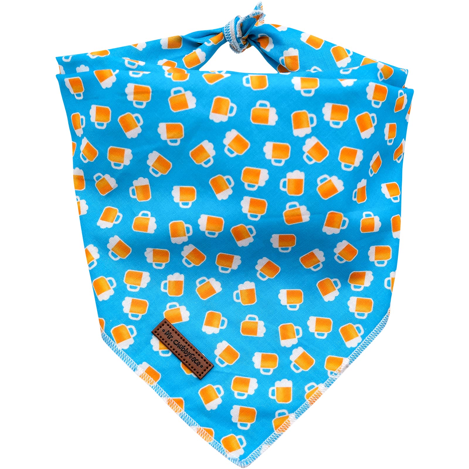 Mr. Chubbyface Blue Beer Dog Bandanas Reversible Triangle Bibs Scarf Accessories For Dogs Cats Pets