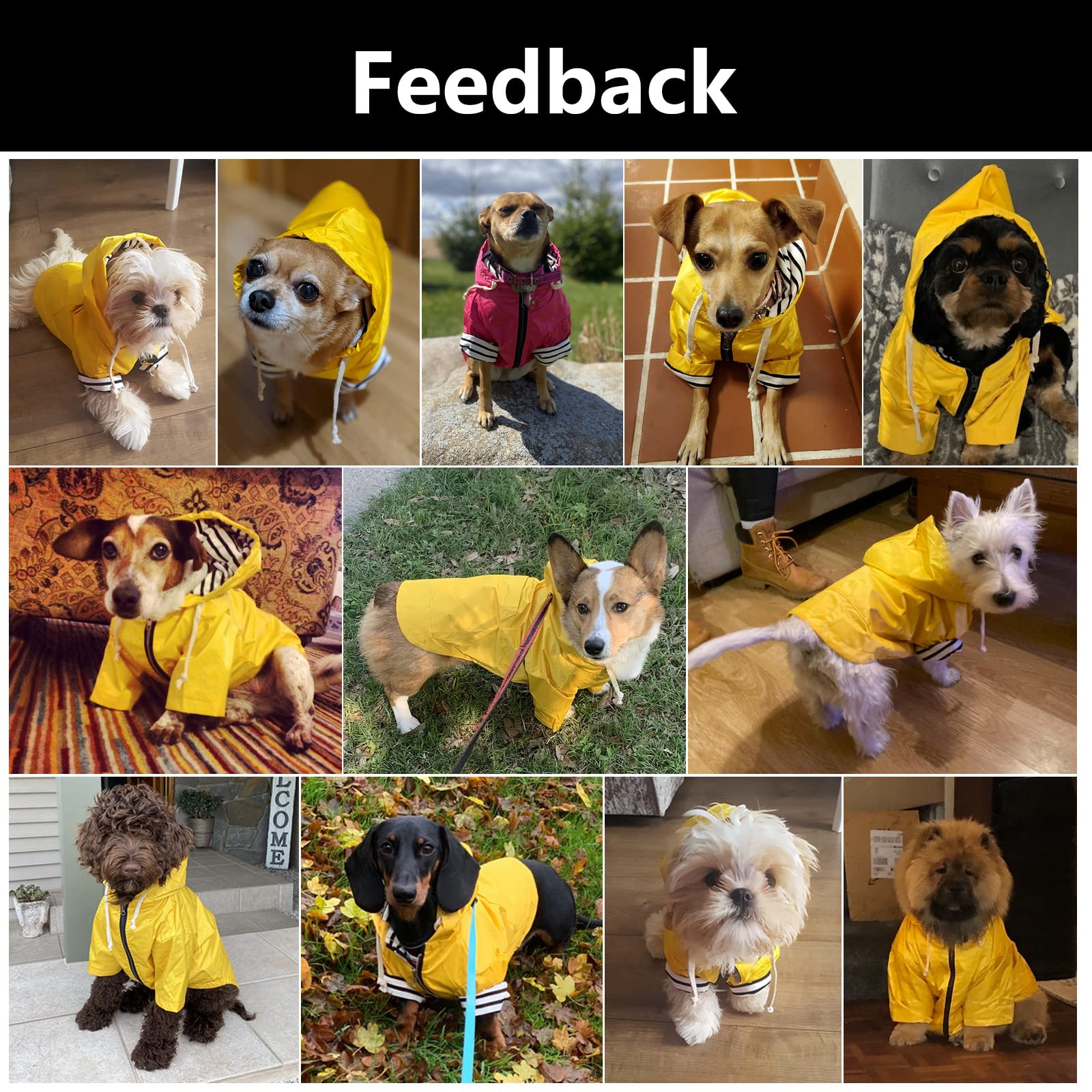 Dog Raincoat Waterproof Puppy Rain Jacket With Hood For Small Medium Dogs, Poncho With Reflective Strap, Storage Pocket And Harness Hole - Pink - S