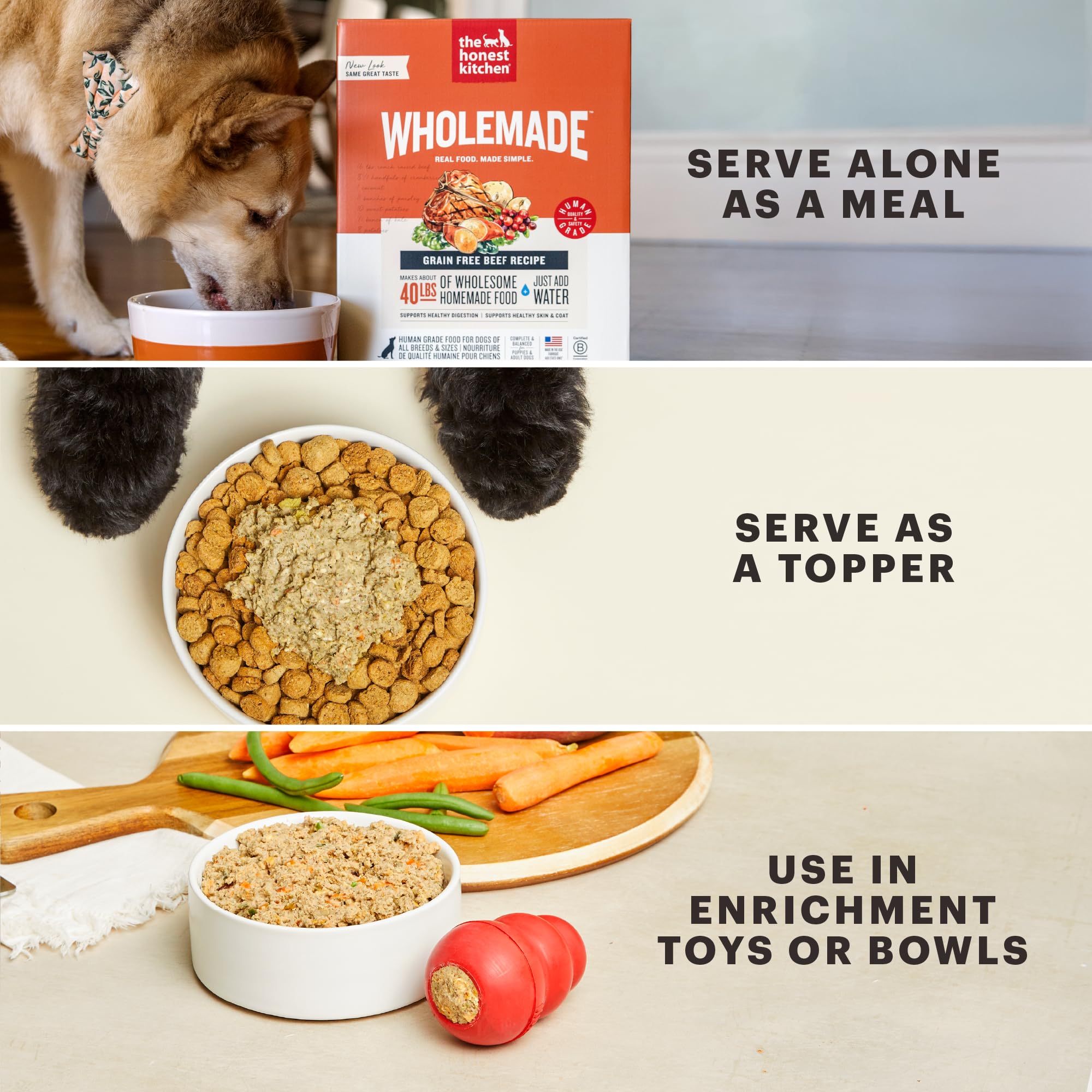 The Honest Kitchen Human Grade Dehydrated Gourmet Grains Chicken & Duck Dog Food, 4 lb Box