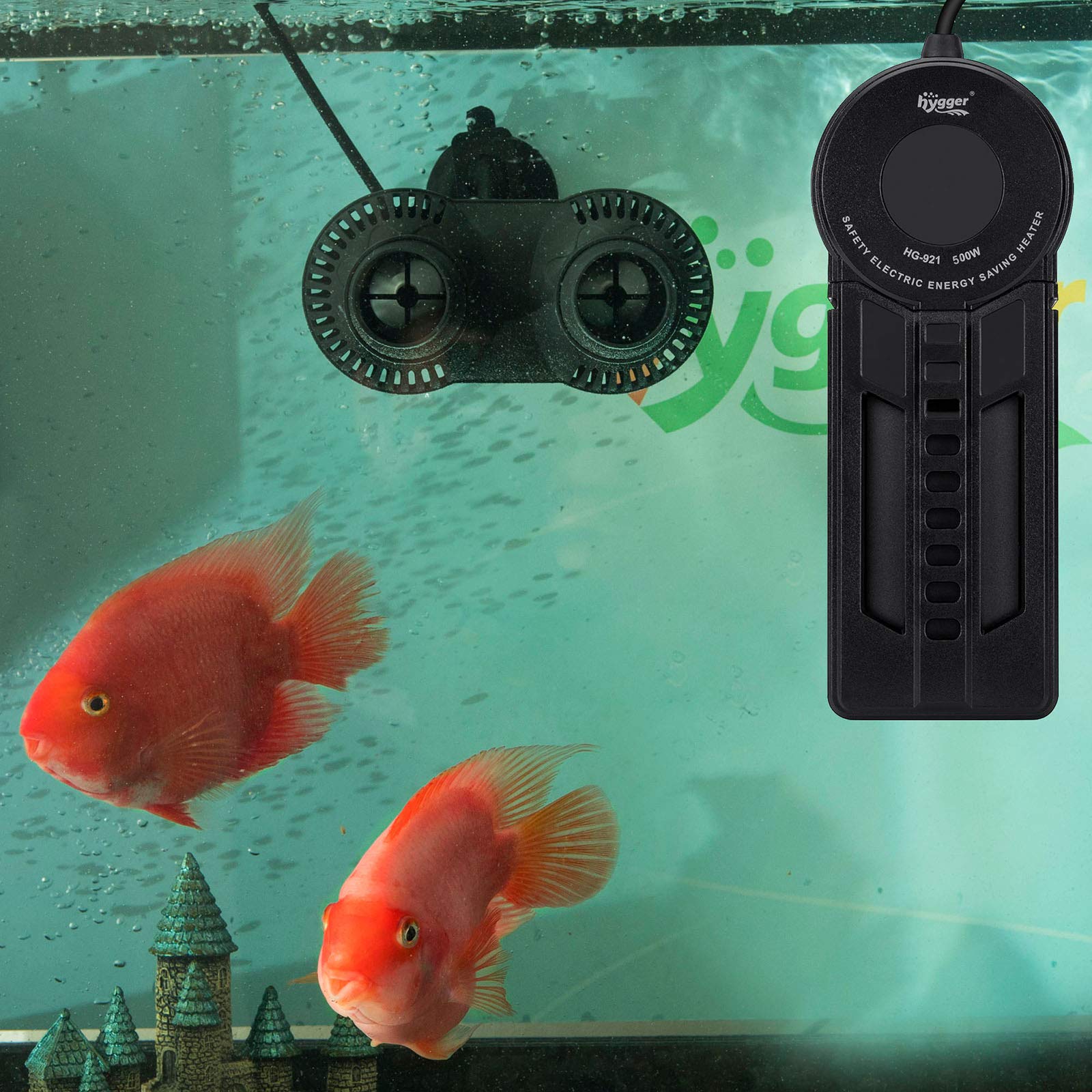 hygger 500W Fast Heating Aquarium Heater with Digital Controller for 60-120 Gallon Fish Tanks, Cichlid, Turtle Pond, Model HG-921