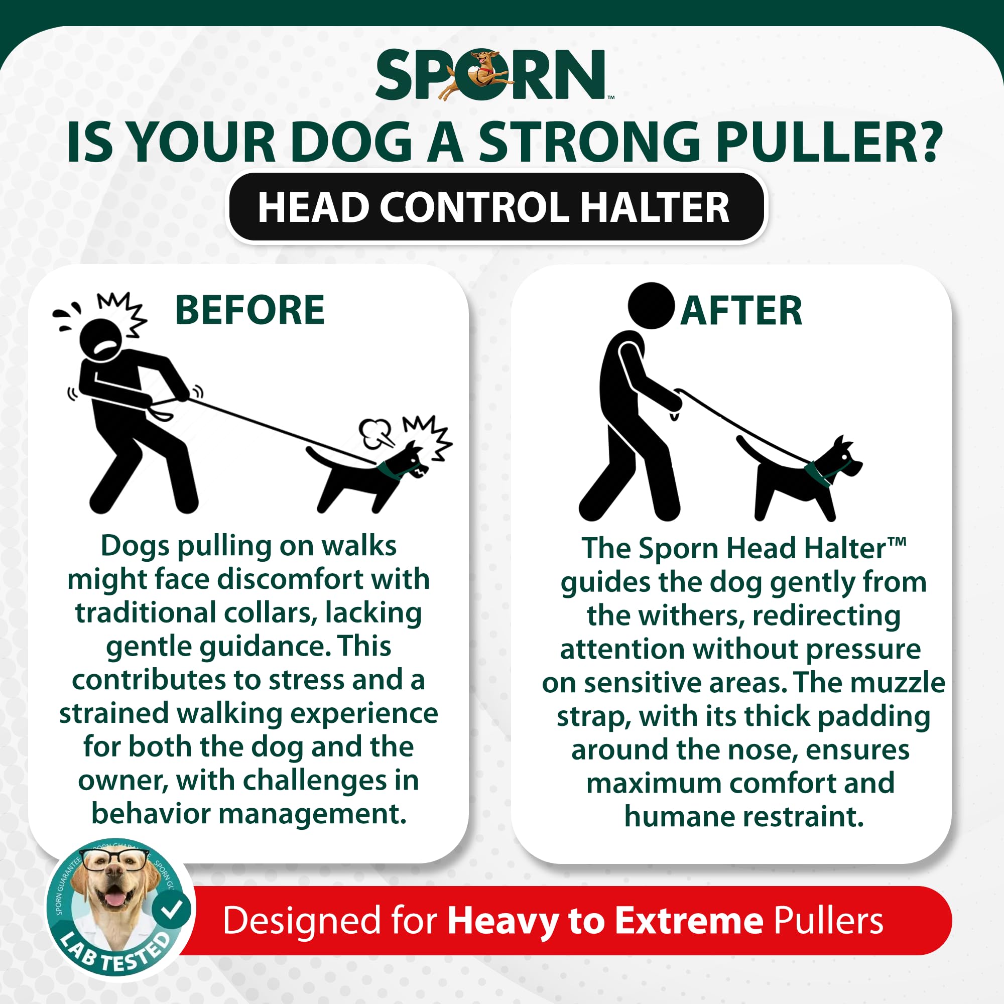Sporn Yup! Pet Head Halter, Medium, Black, (33571)