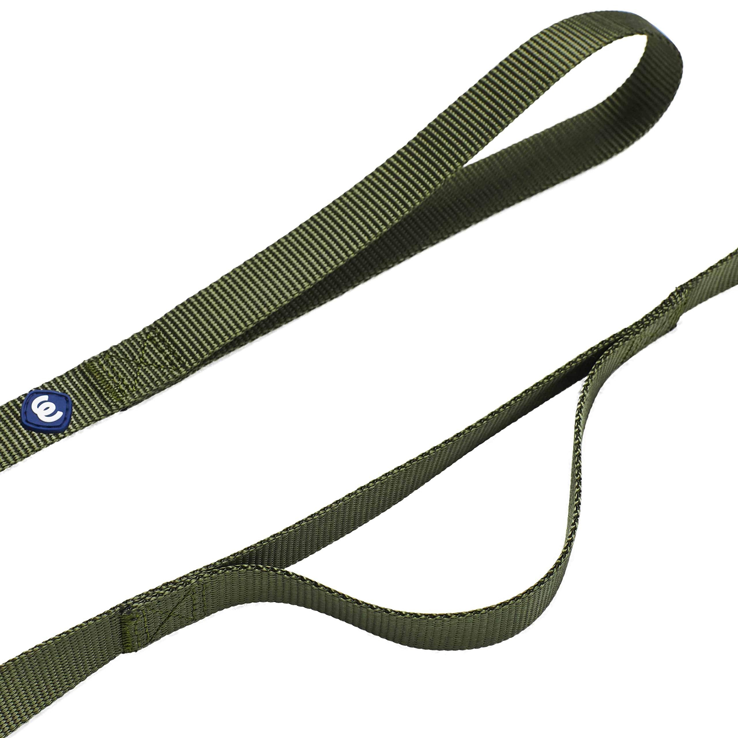 Blueberry Pet Essentials Durable Classic Dog Leash 4 Ft X 1', Military Green, Large, Double Handle Leashes For Dogs