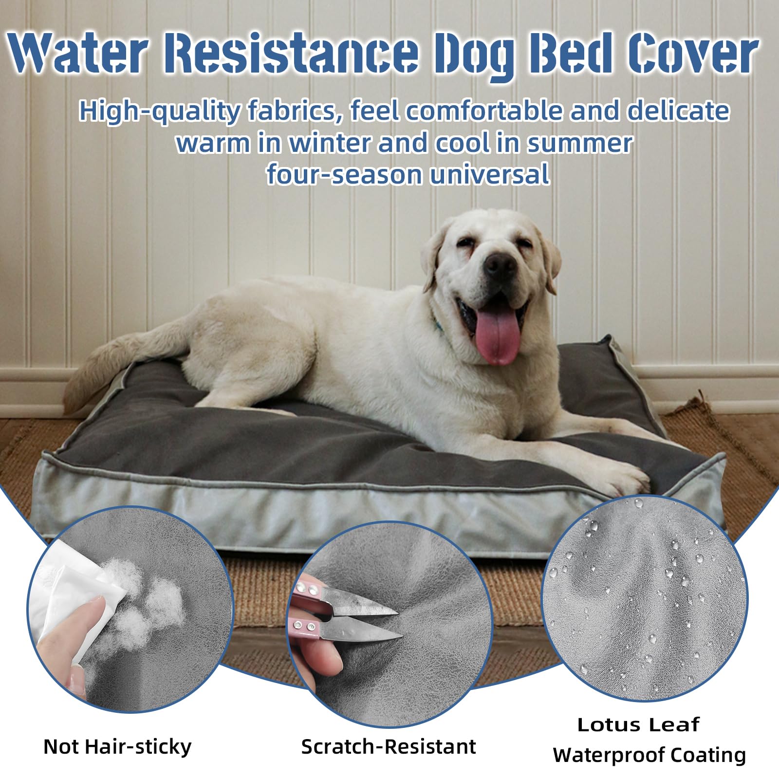 Lyund Dog Bed Cover, Comfortable And Quiet Dog Bed Covers For Pet Mat Bed,Washable Removable Cover,Faux Leather Pet Nest, 30'' L
