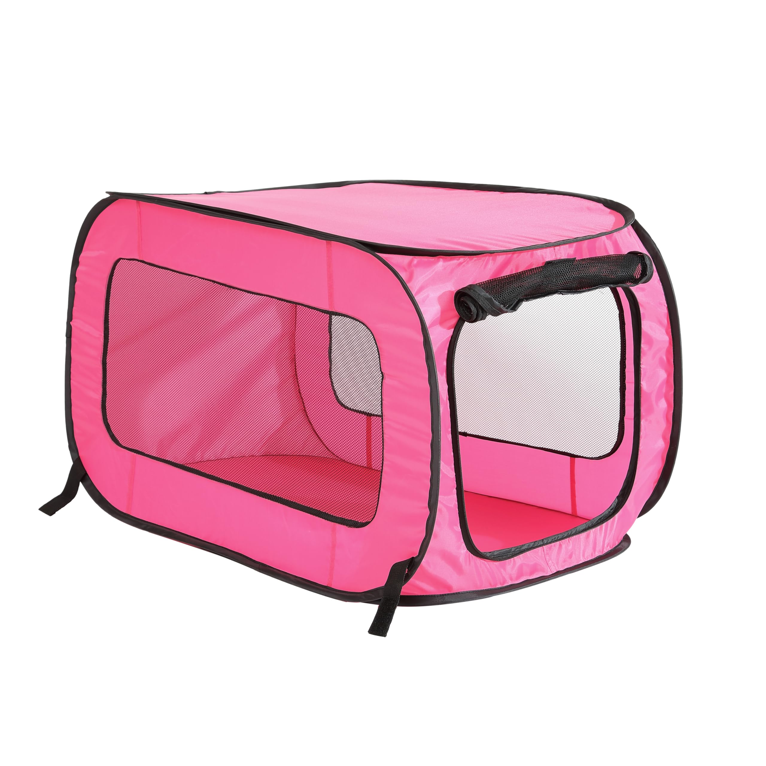 Beatrice Home Fashions Portable, Collapsible, Pop Up Kennel Travel Cat And Dog Crate, 36'' L X 22'' W X 22'' H, Fuchsia