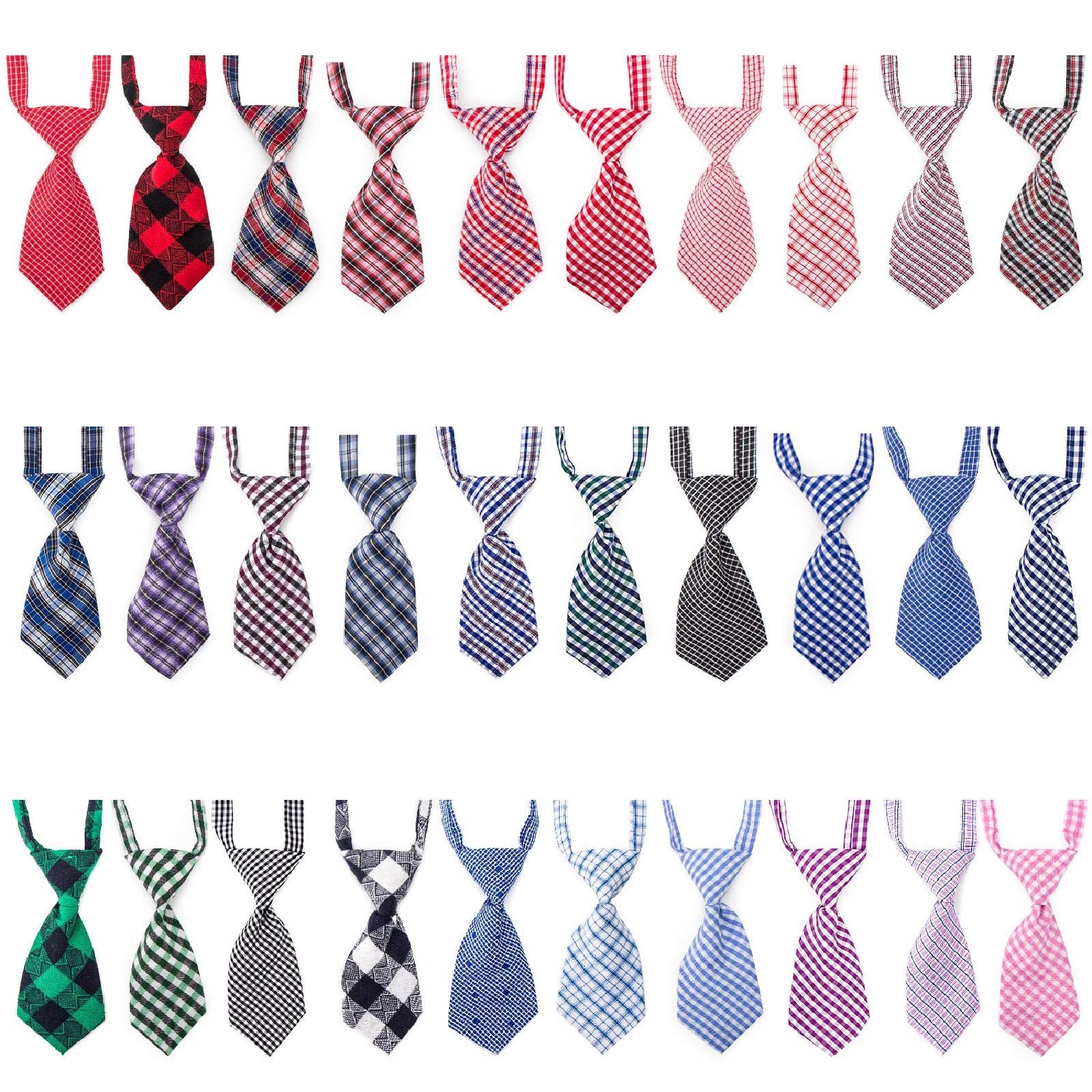 Segarty Dog Ties And Bows, 30 Pcs Plaid Pet Neck Ties Grooming Accessories For Daily Wearing Birthday Photography Holiday Festival Party Gift, Seasonal Necktie For Small Medium Dogs
