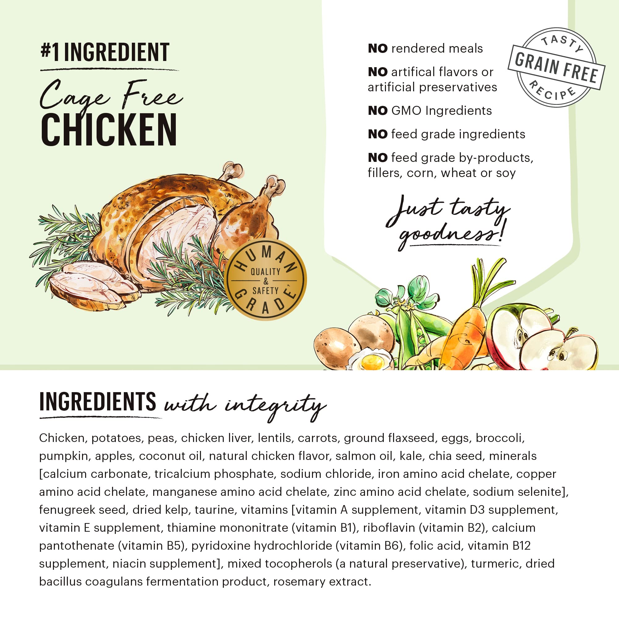 The Honest Kitchen Whole Food Clusters Grain Free Chicken Dry Dog Food, 1 lb Trial Pouch