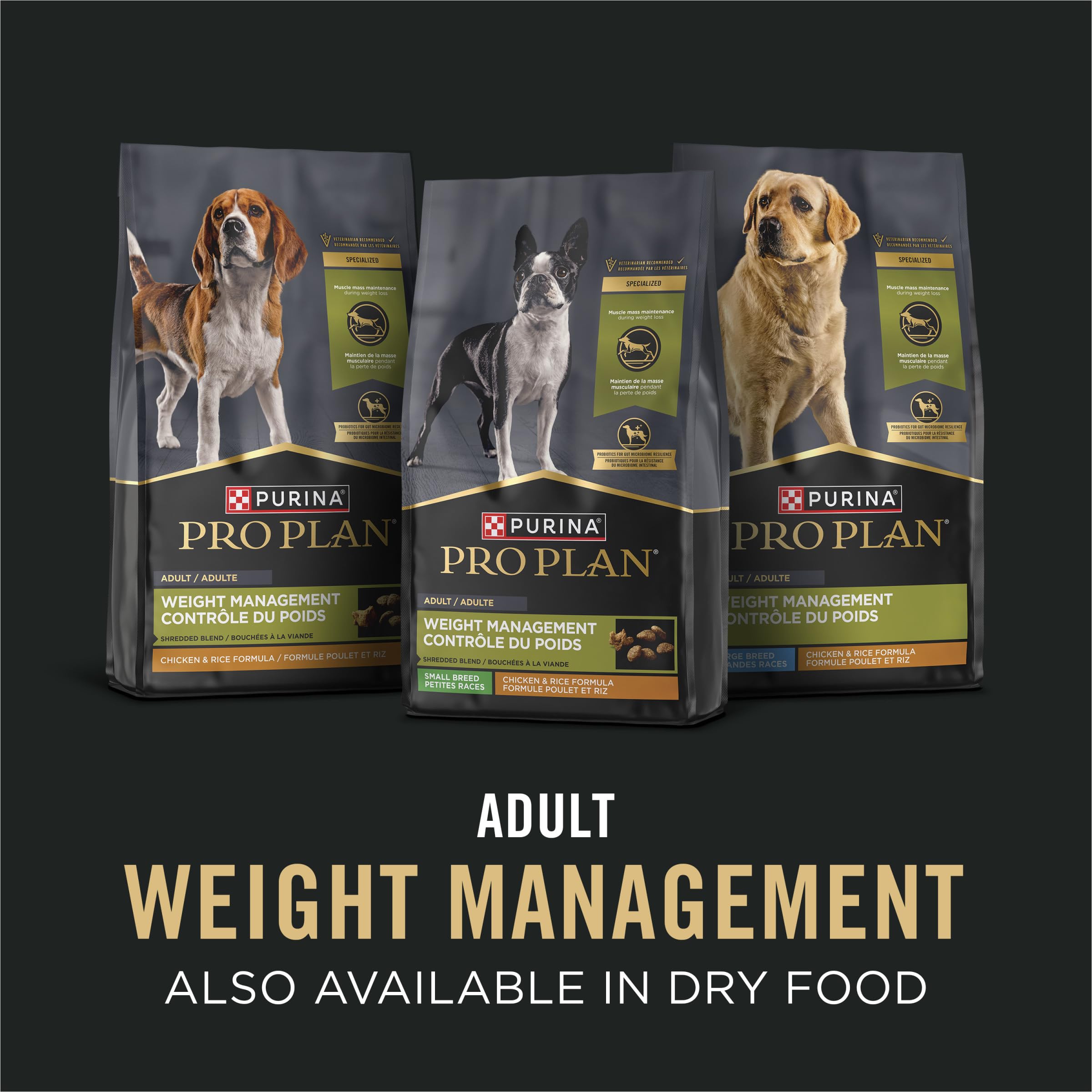 Purina Pro Plan Weight Management Wet Dog Food Chicken and Rice Entr  e in Gravy - (Pack of 12) 13 oz. Cans