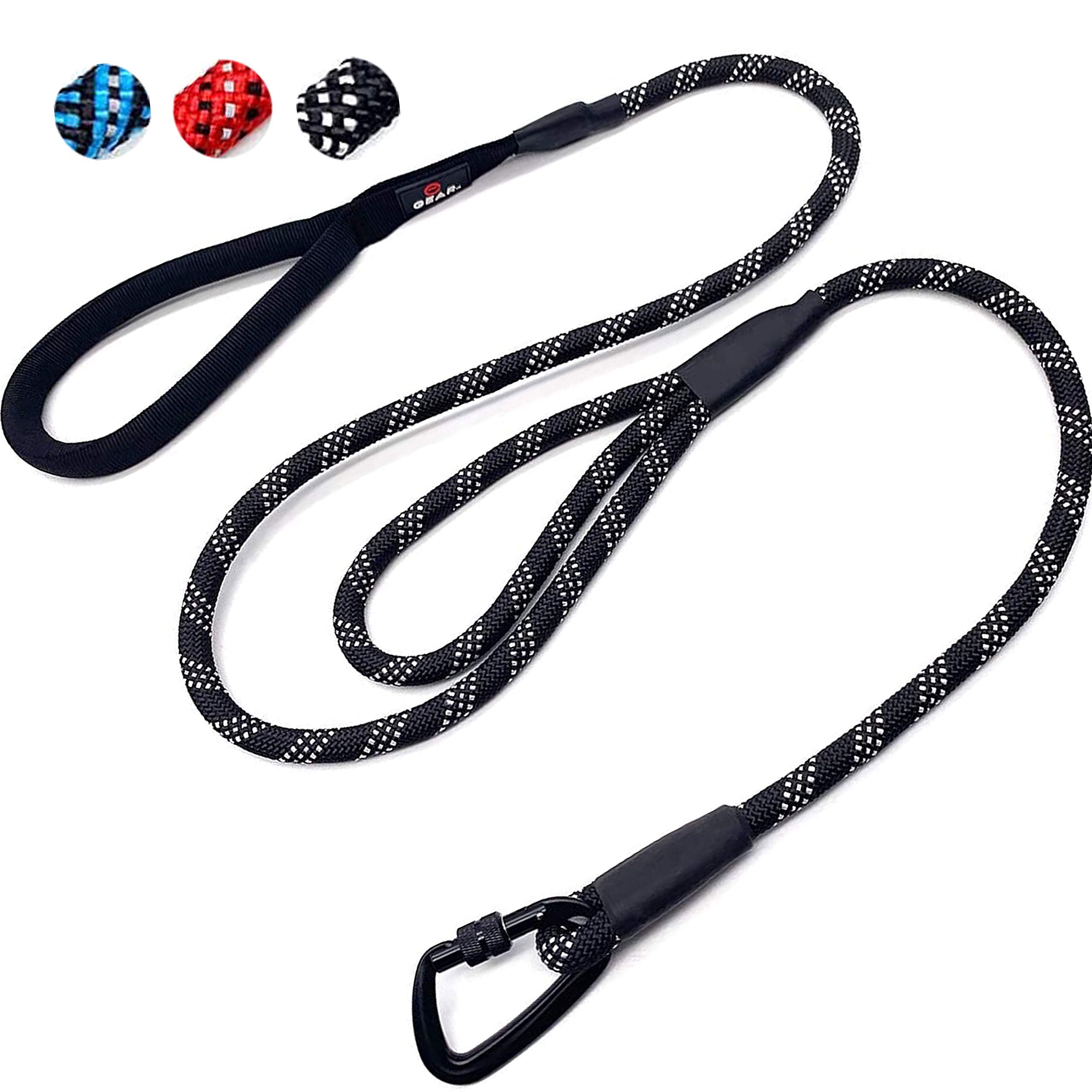 Double-Handle Rope Dog Leash With Locking Carabiner – Reflective Traffic Leash For Large, Medium, And Small Dogs – Heavy-Duty And Comfortable For Walking, Training, And Hiking (6 Feet)