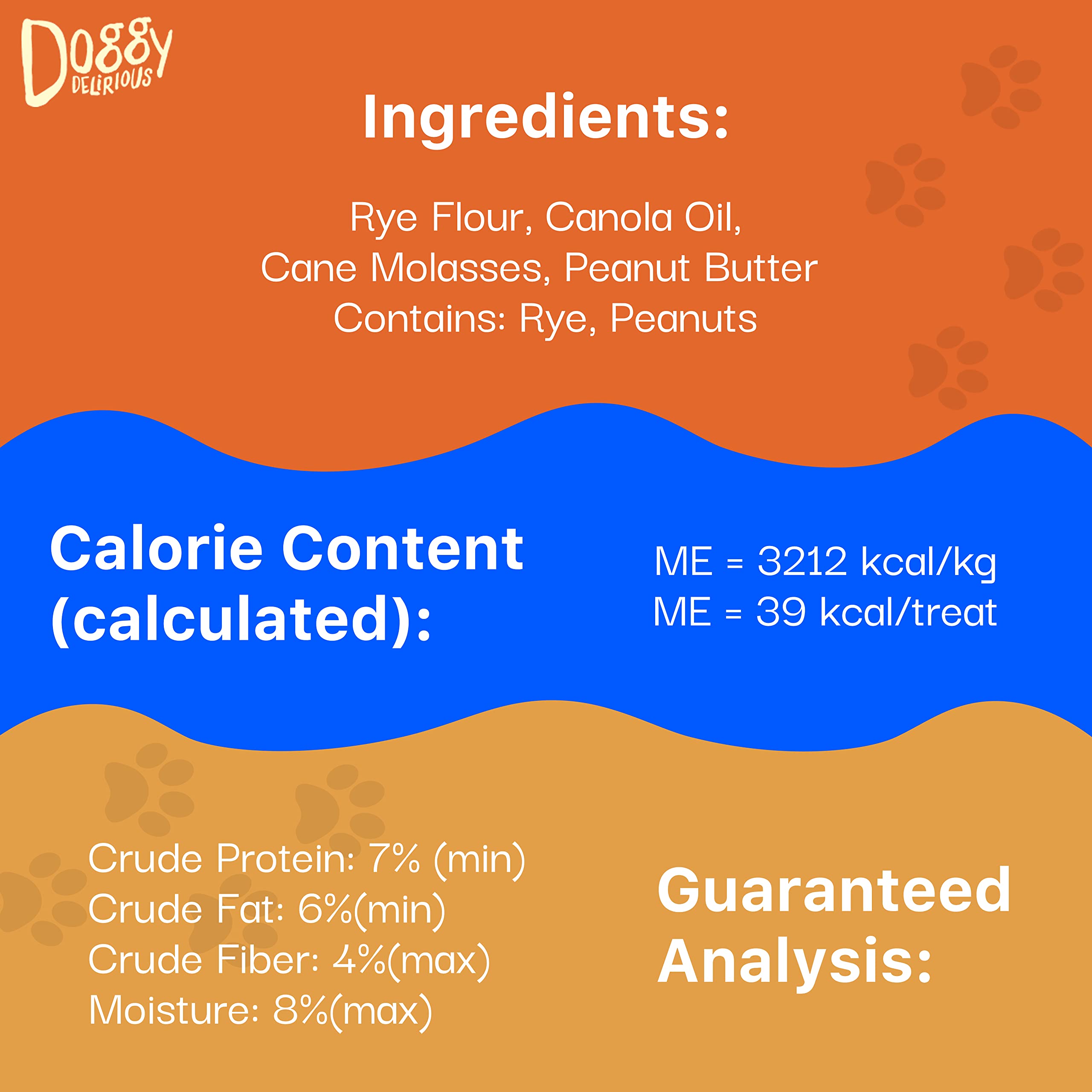 Doggy Delirious Dog Treats - Peanut Butter Bones - Case of 6 - 16 oz(D0102HXWPP6.)