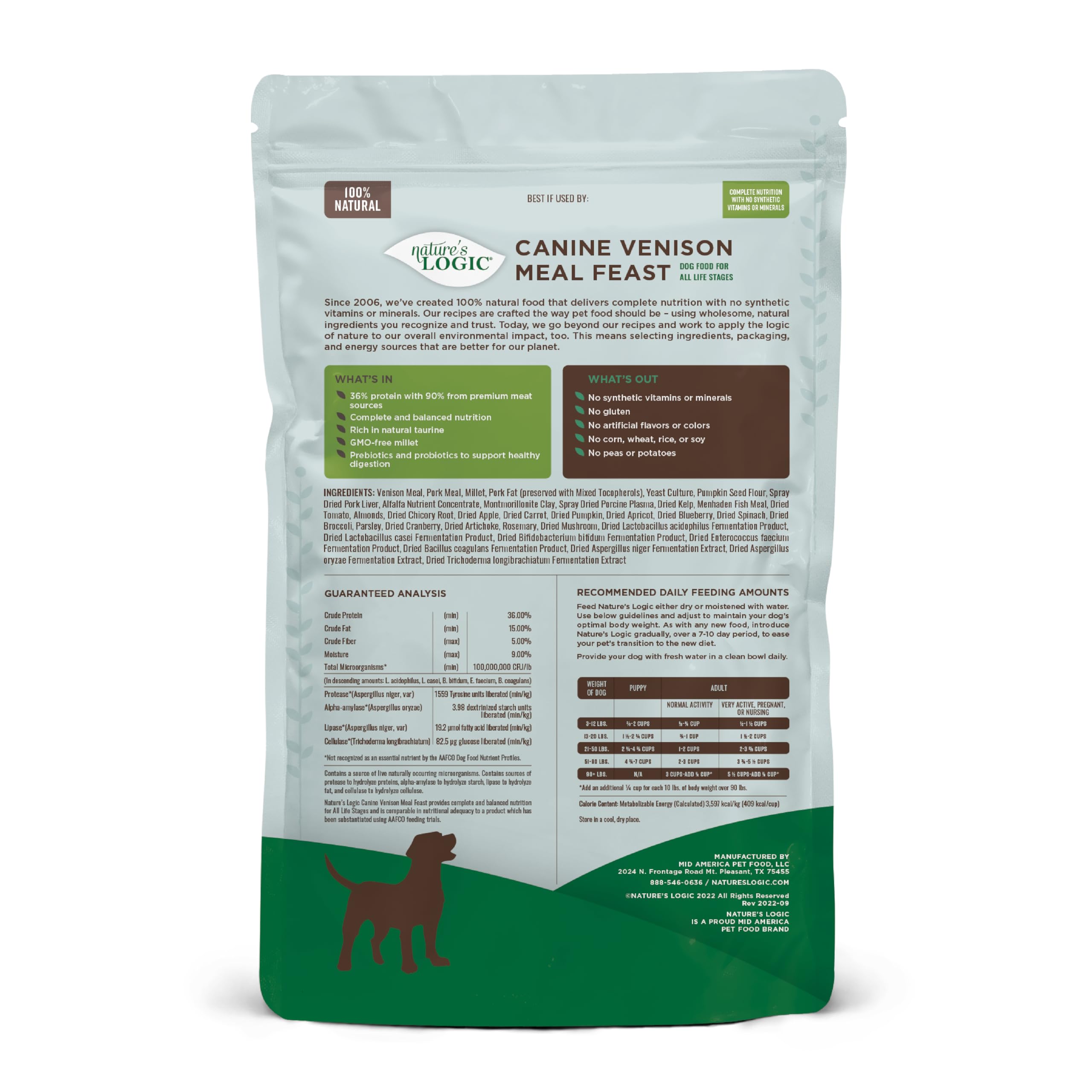 NatureS Logic Venison Dry Dog Food, 4.4-Pound Bag