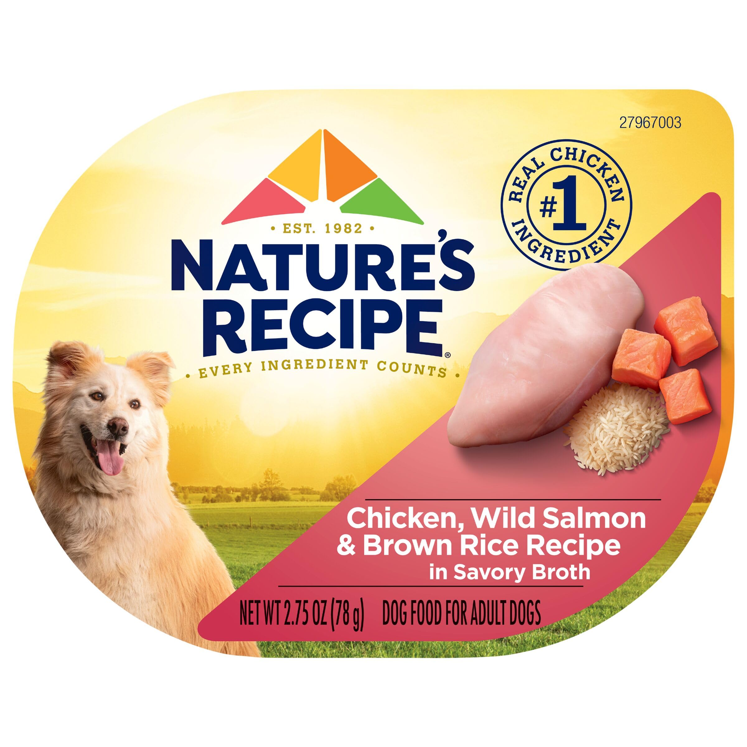 Natures Recipe Wet Dog Food, Chicken & Wild Salmon in Broth Recipe, 2.75 Ounce Cup (Pack of 12)