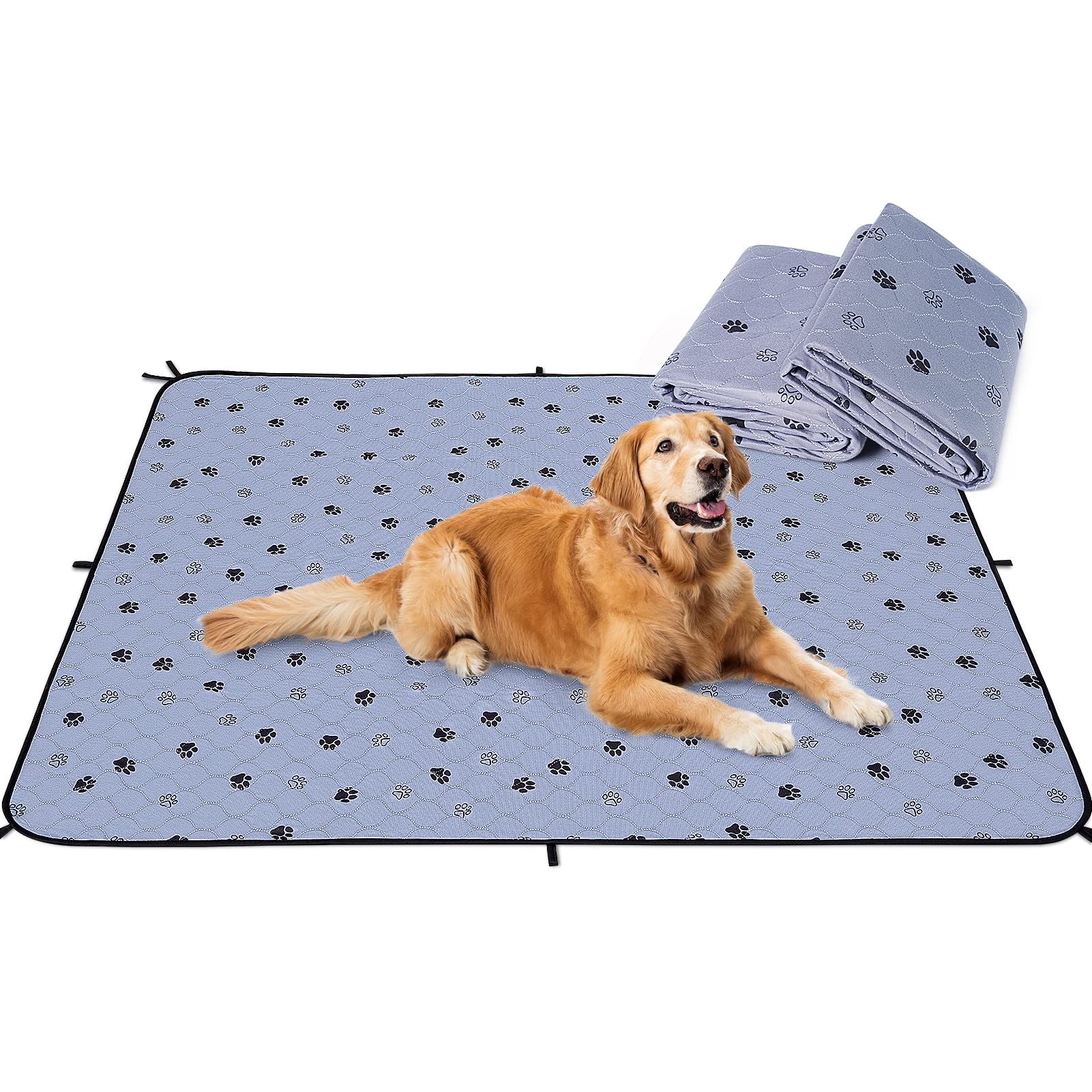 Non-Slip Washable Pee Pads For Dogs, 2 Pack Large Ultra-Absorbent And Leak-Proof Reusable Potty Training Pads For Dogs And Cats 