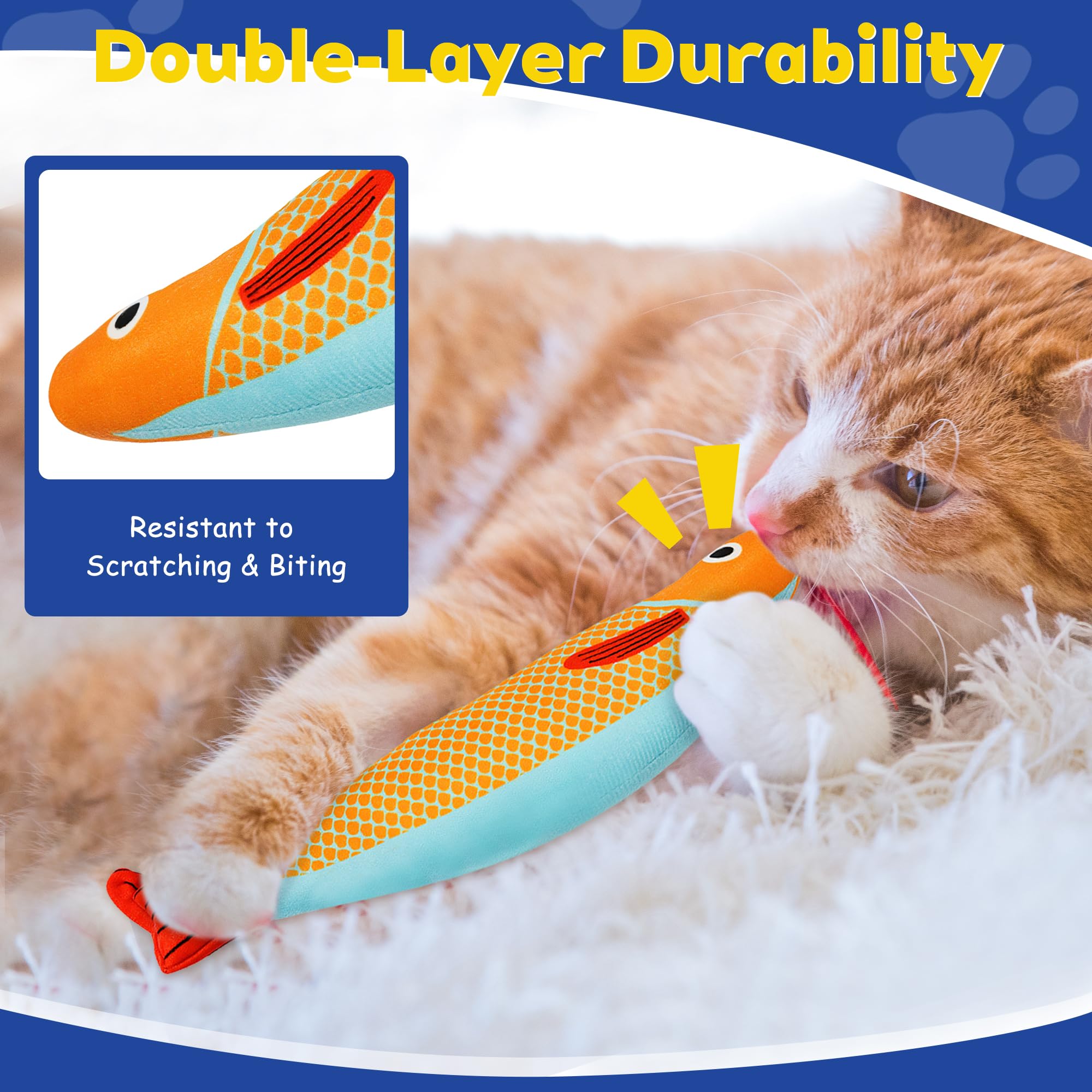 Petprana Cat Toys, 4-Pack Catnip Toys For Cats, Soft And Durable With Crinkle Sound, Interactive Kitten Toys For Indoor Cats, 9.