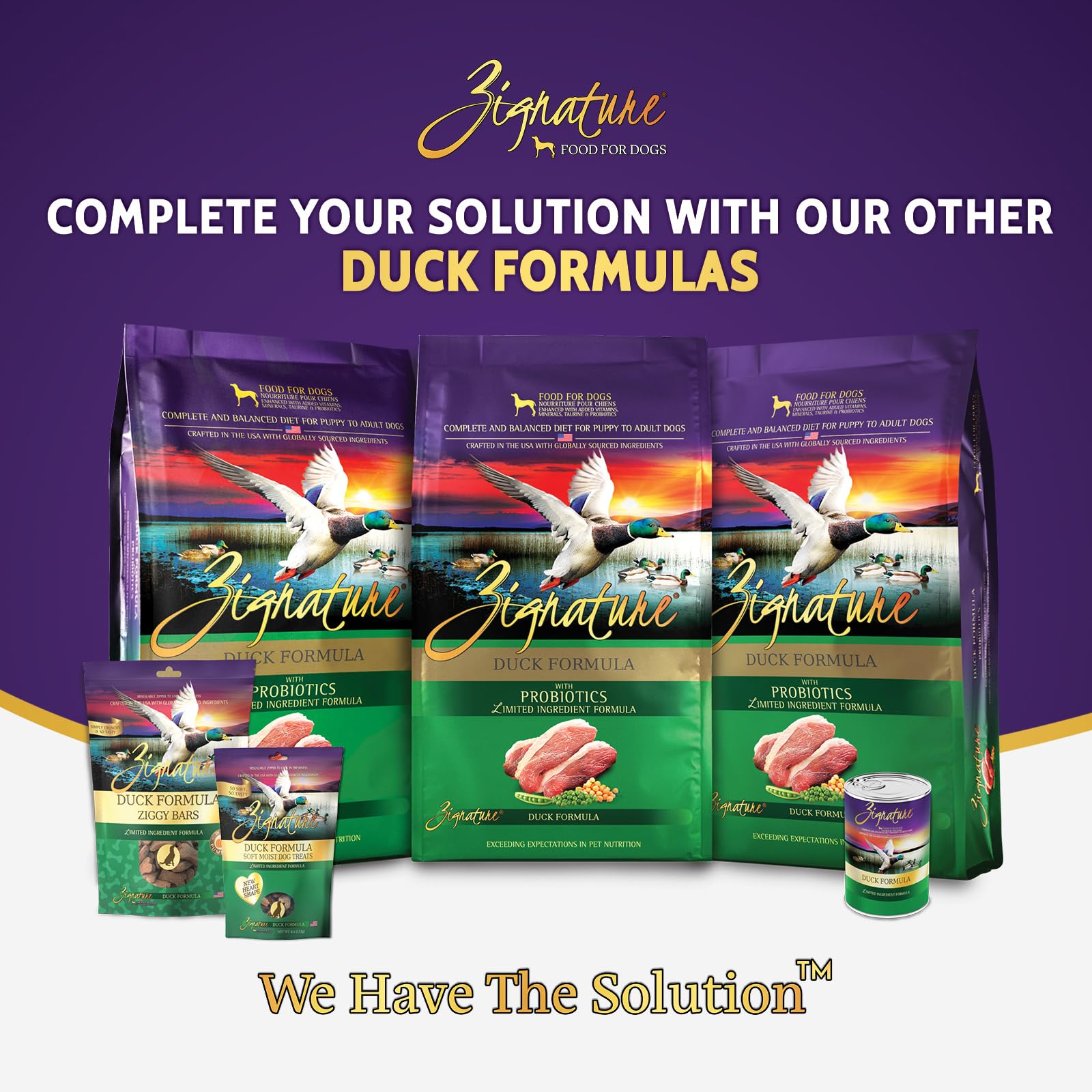 Zignature Dog Food, Duck, 25 Pounds