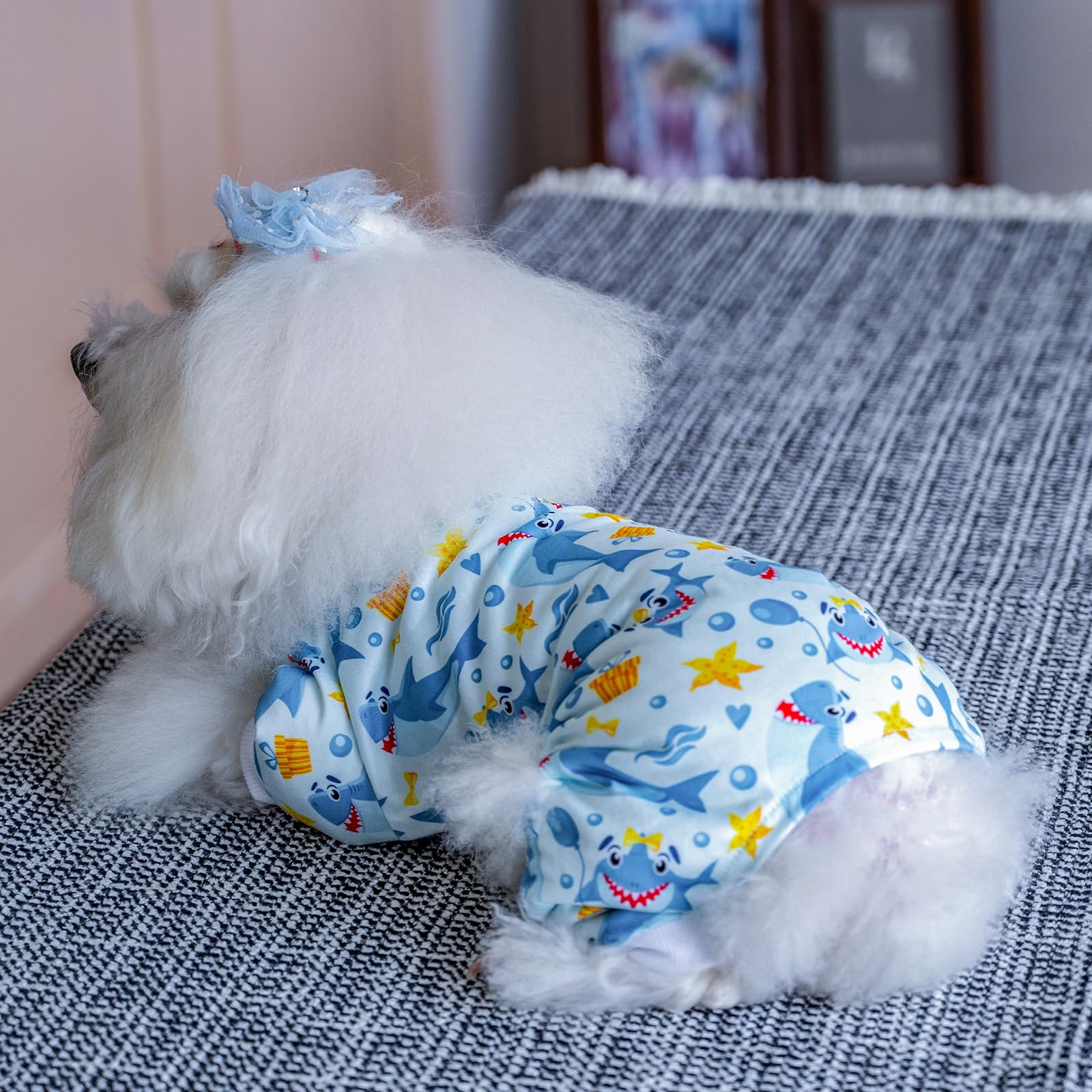 Cutebone Small Dog Pajamas Shirt Stretchy Summer Puppy Pjs Soft Cat Onesies Pet Clothes For Daily Wear Da23S
