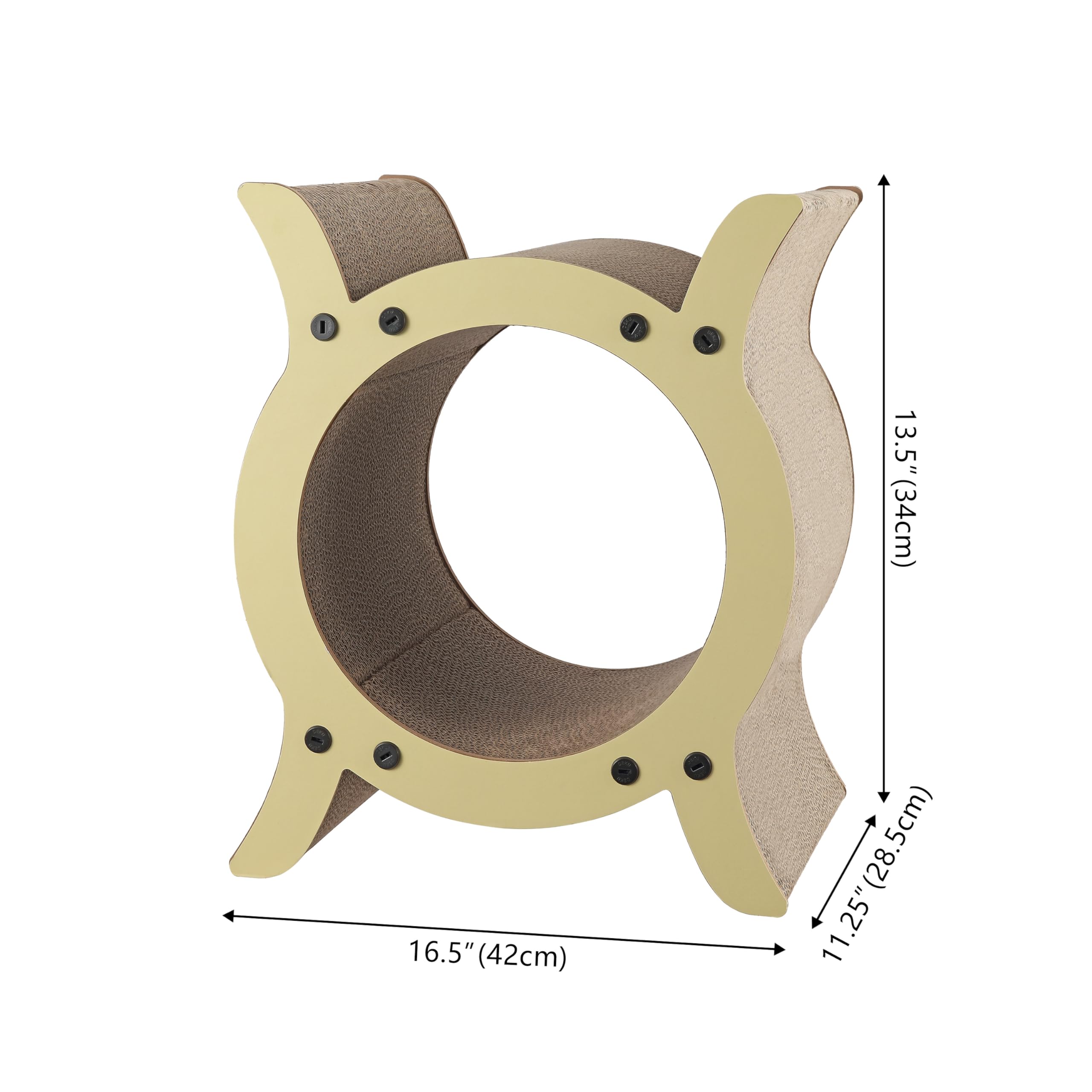 The Licker Store Csr1007A Nyan 16.5'' Modern Cardboard Tunnel Cat Scratcher With Catnip, Almond