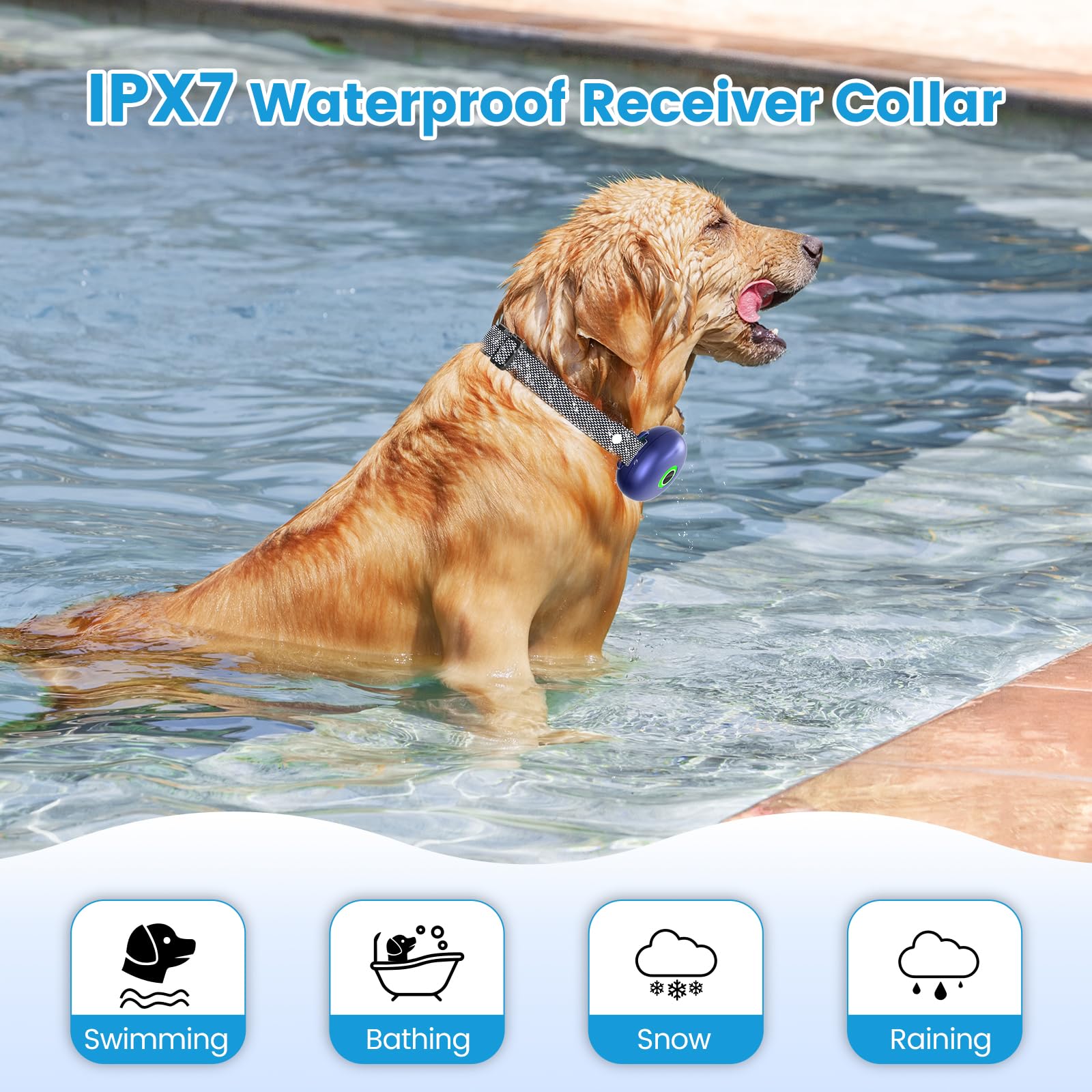 Dog Shock Collar, Dog Training Collar With Remote 2600Ft, Ipx7 Waterproof Rechargeable E-Collar, 3 Training Modes For Medium Lar