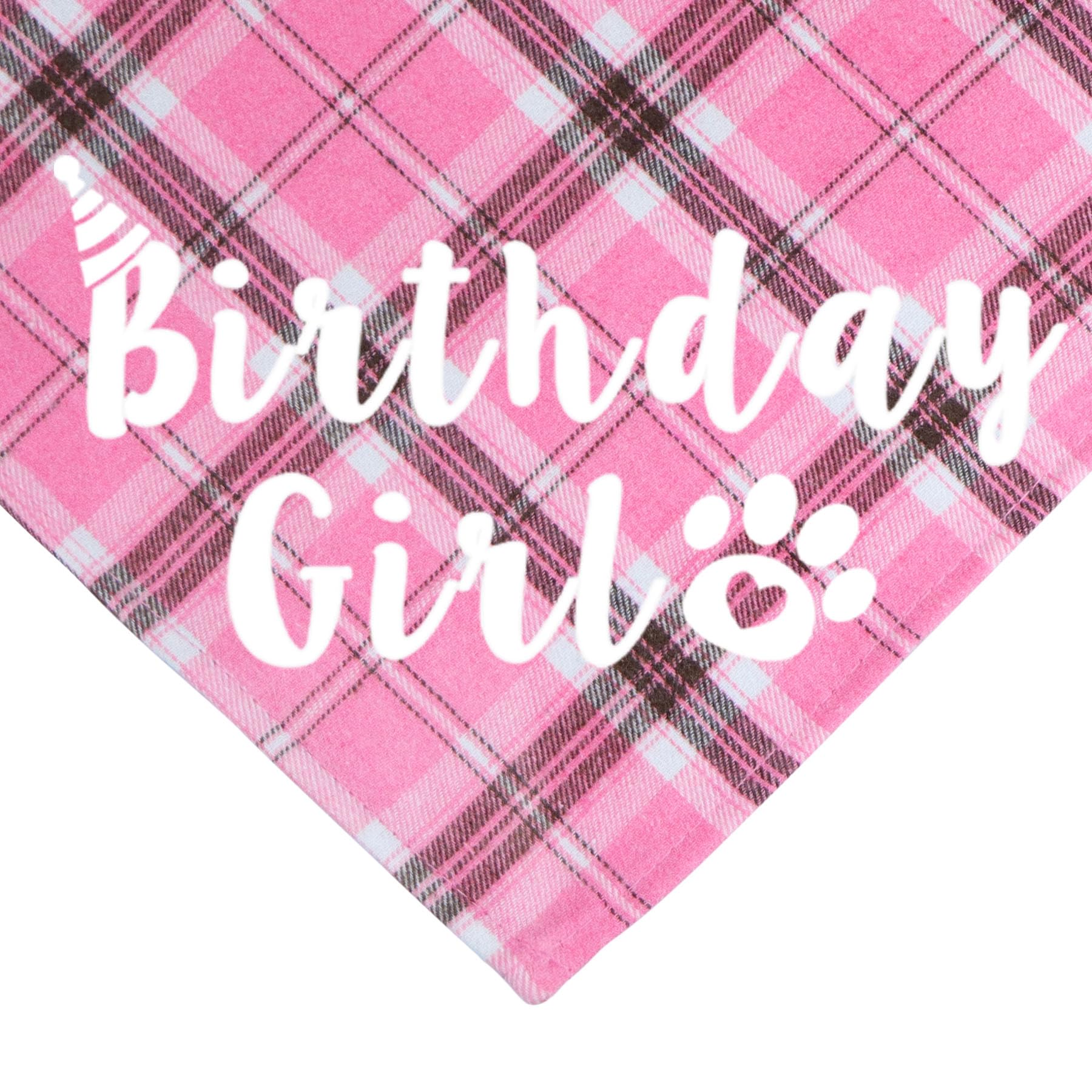 Jotfa Dog Birthday Bandana, Multi Sizes Birthday Bandana For Dogs Dog Birthday Girl Bandana For Extra Large Dogs Pets (Pink, X-L