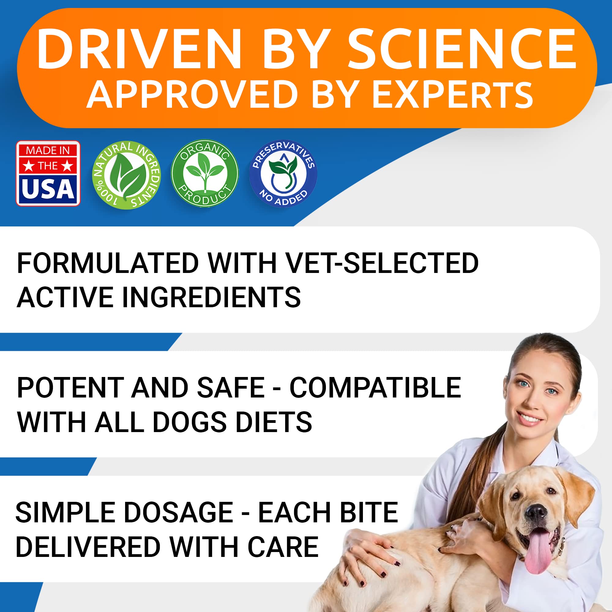 Glucosamine Chondroitin Dog Hip & Joint Supplement - Joint Pain Relief - Hip & Joint Chews for Dogs - Joint Support Large Breed