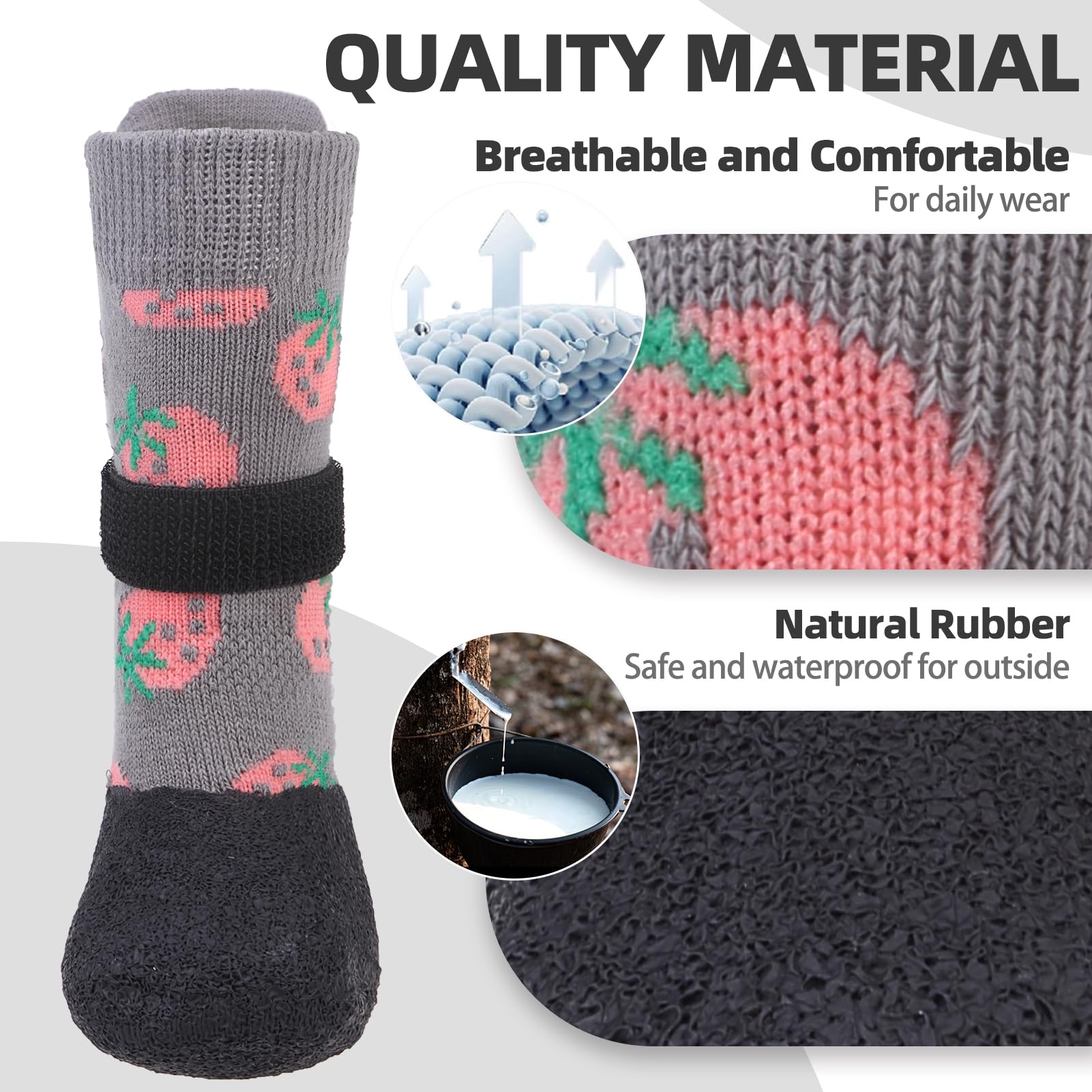 PUPTECK Anti Slip Dogs Shoes for Hot/Cold Pavement, Senior Booties, Rubber Boots & Paw Protectors for Small Medium Large Size Do