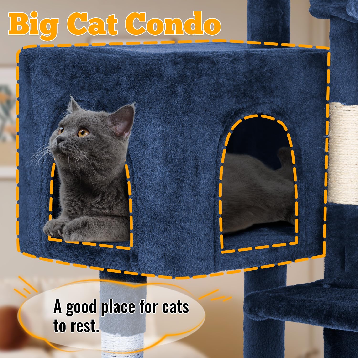 FDW 37.8 inch Cat Tree Cat Tower for Indoor Cats with Scratching Posts,Multi-Level Cat Furniture Activity Center Stand House Cat