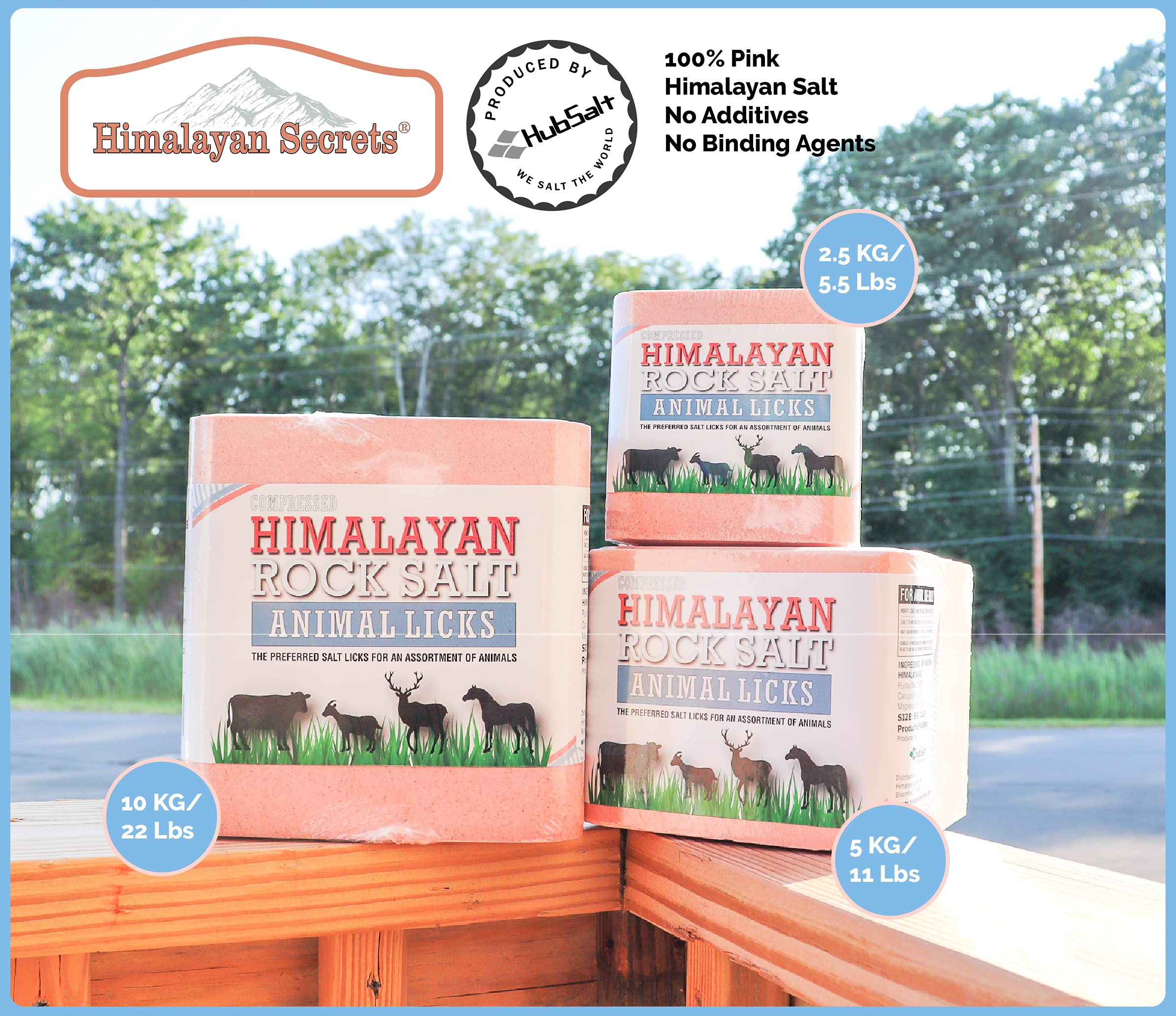 Himalayan Secrets® Compressed Pink Himalayan Salt Lick for Livestock - 11LB (5KG) Natural Feed Salt Block
