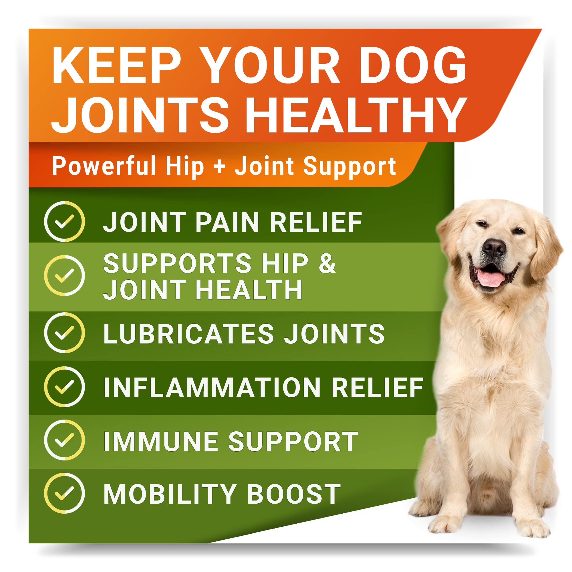 Hemp + Glucosamine Dog Joint Supplement - Hemp Chews for Dogs Hip Joint Pain Relief - Omega 3, Chondroitin, MSM - Advanced Mobil