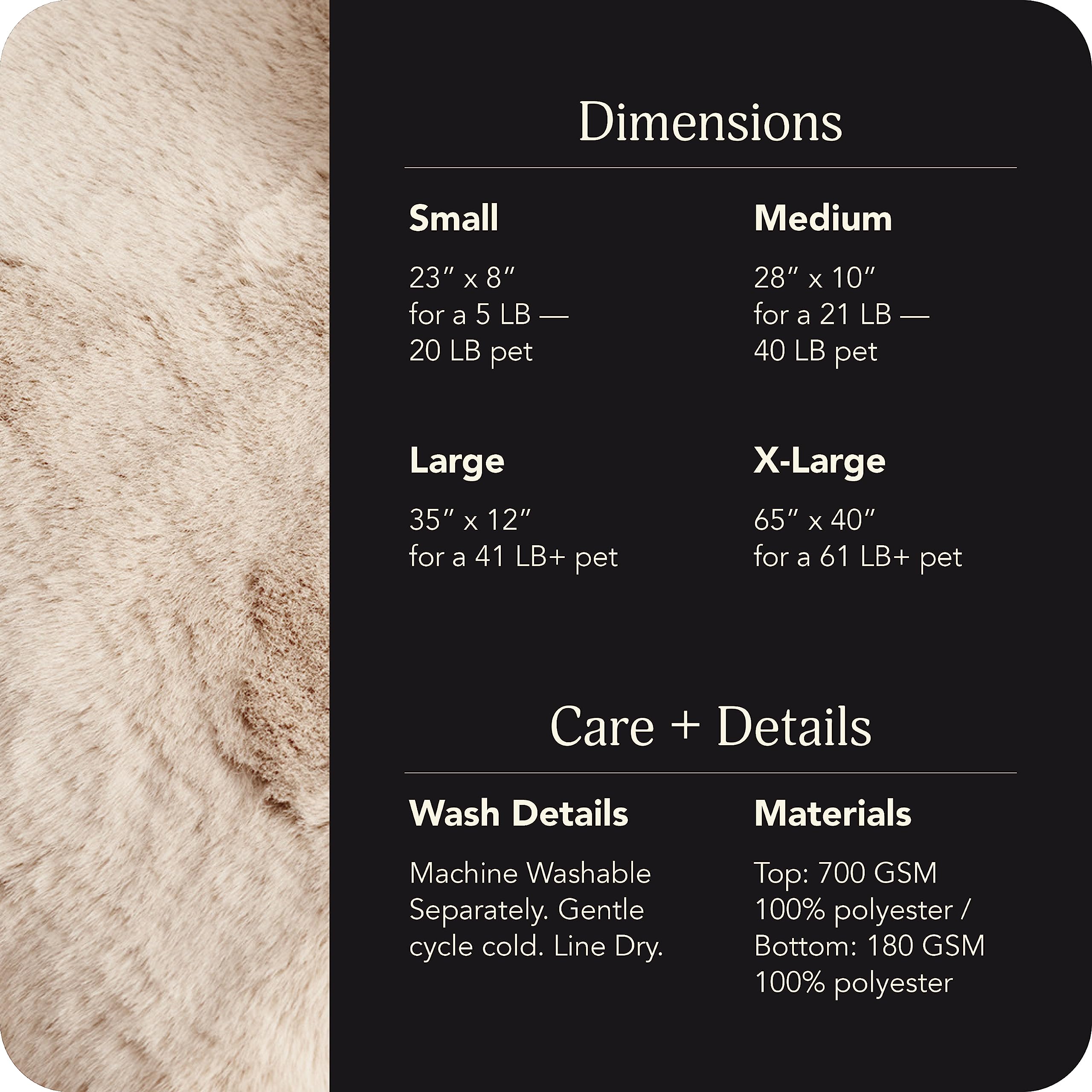 Unhide Floof Pet Bed - Large (35'' X 12'') - Extra Soft Dog Bed - Removable Faux Fur Cover - Machine Washable - Helps Ease Pet A