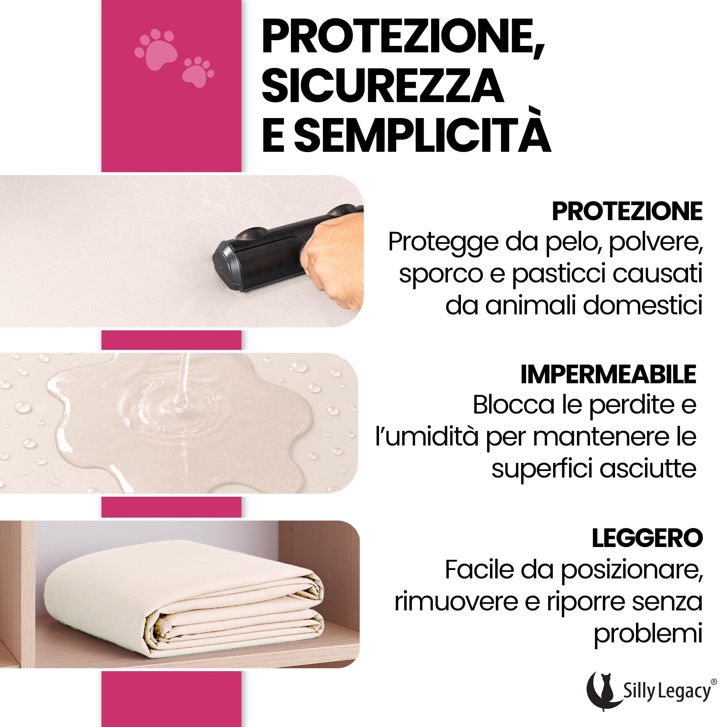SILLY LEGACY Thin Reversible Waterproof Bed Cover, Queen Size 96x82 inch, Beige, Ideal for Dogs, Cats, Babies, Incontinence Protection