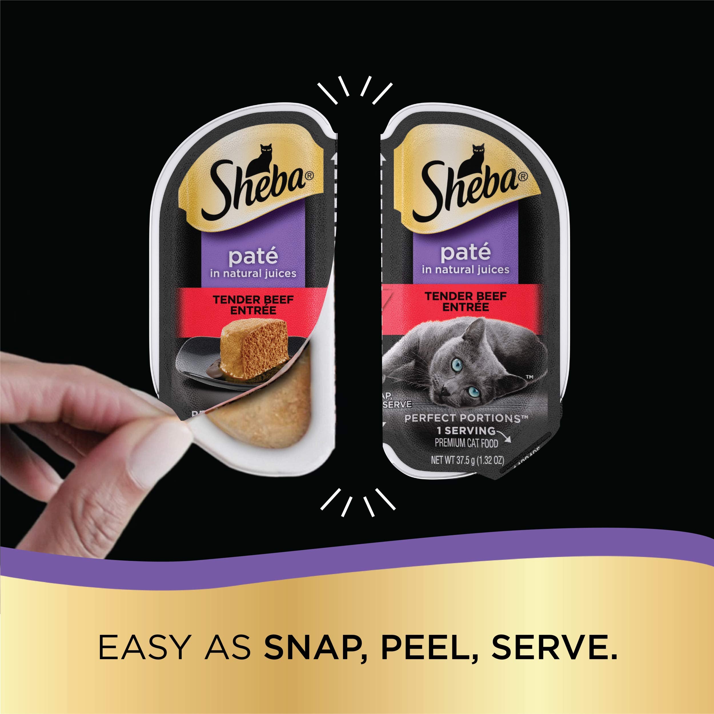 Sheba Perfect Portions Wet Cat Food Pate Savory Chicken Entree, Tender Beef Entree, and Tender White Fish and Tuna Entree, 2.6 o