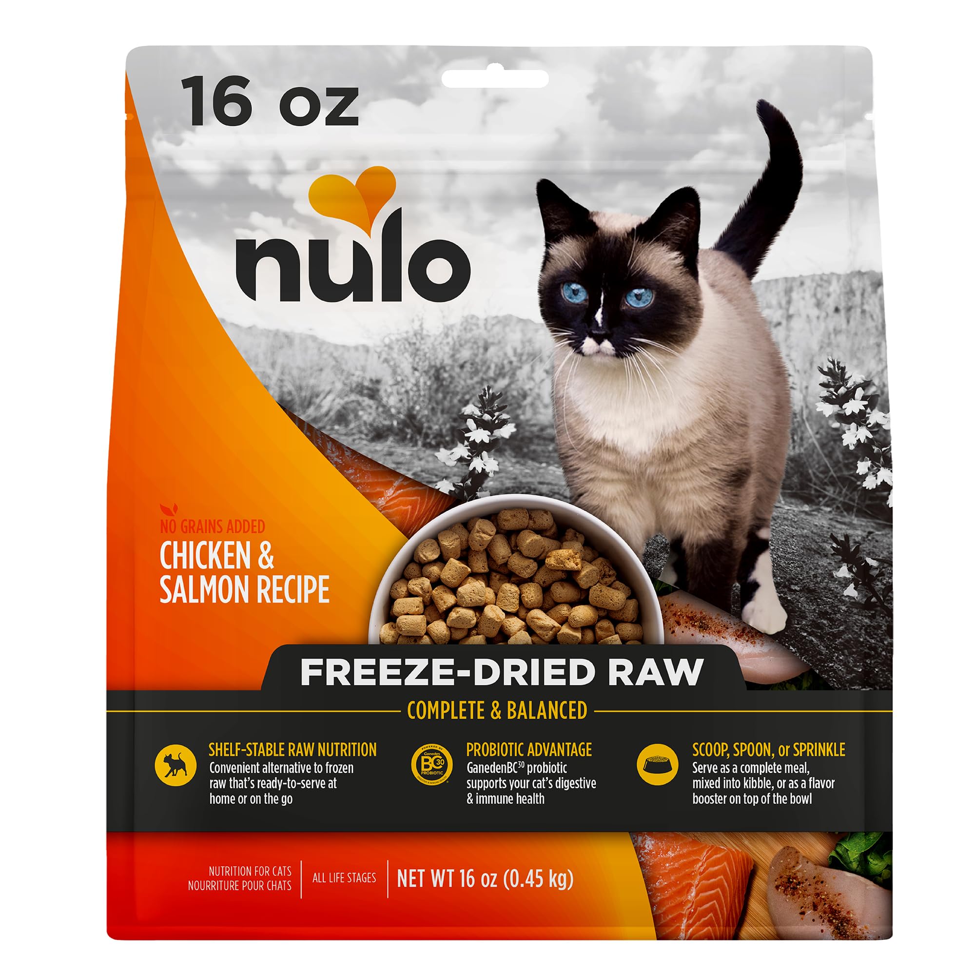 Nulo Freestyle Freeze-Dried Raw, Ultra-Rich Grain-Free Dry Cat Food for All Breeds and Life Stages with BC30 Probiotic for Diges