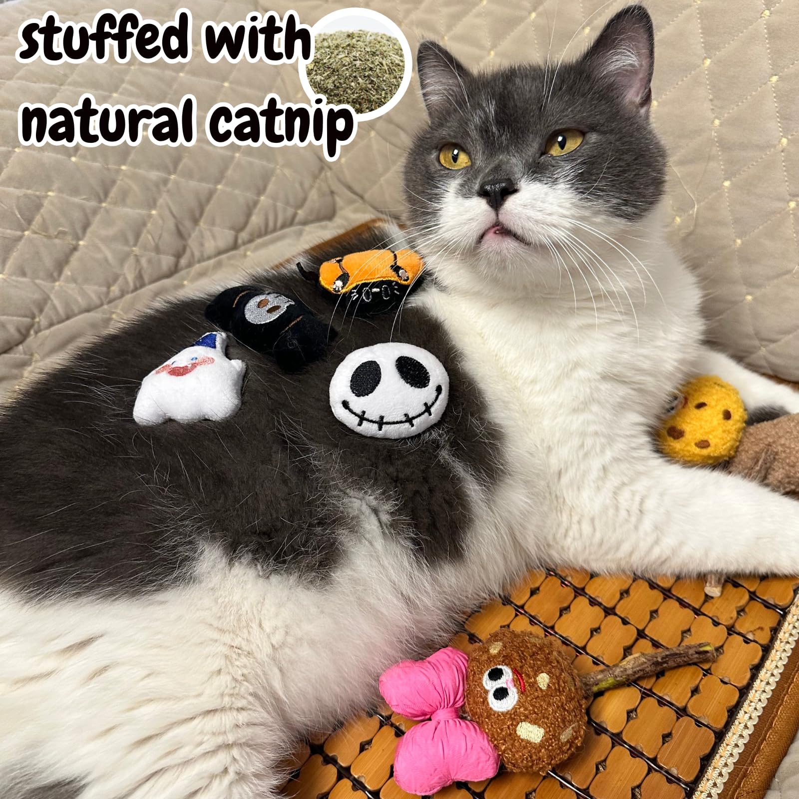 Cece Paw 6 Pack Catnip Toy, Filled Teething Chew Toys, Interactive Kitten Chew Bite Toys For Boredom Relief, For Cats And Cat Lo