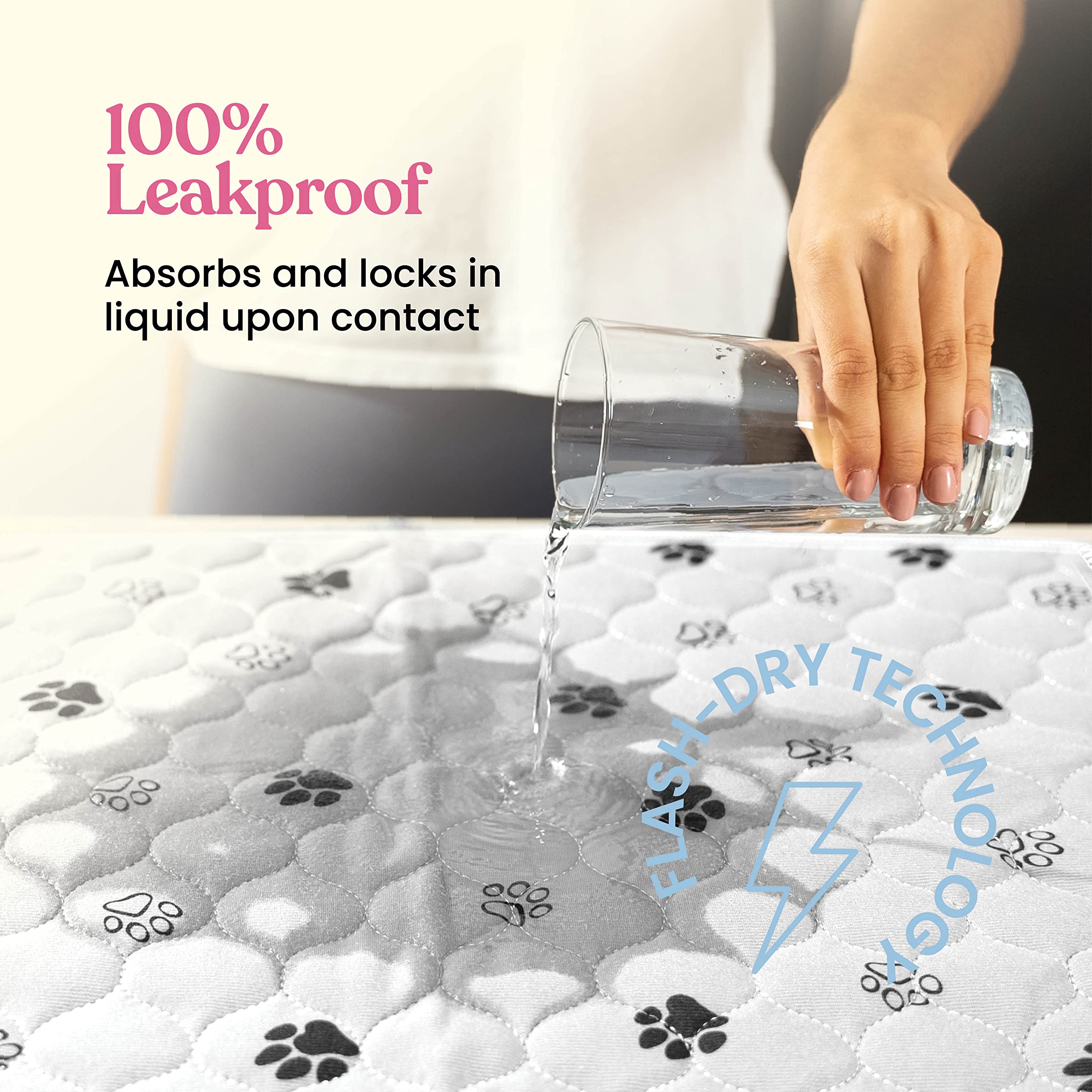 Super Absorbent Washable Pee Pads For Dogs - 2-Pack Superior Reusable Puppy Pads Pet Training Pads -100% Waterproof Dog Pee Pad