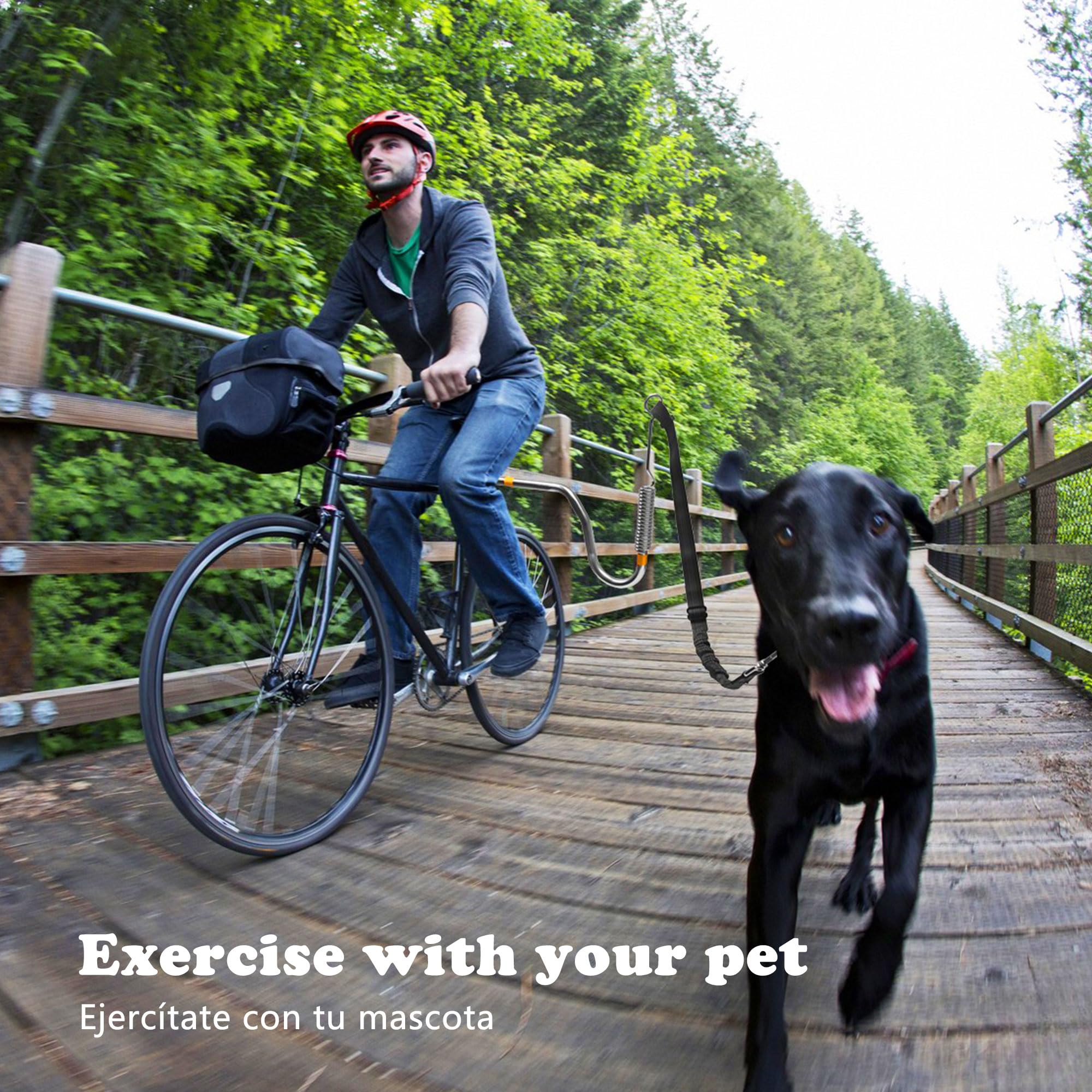 Ipetba Heavy Duty Dog Bike Leash Attachment Hands Free Dog Bicycle Leash For Riding Exercising Cycling