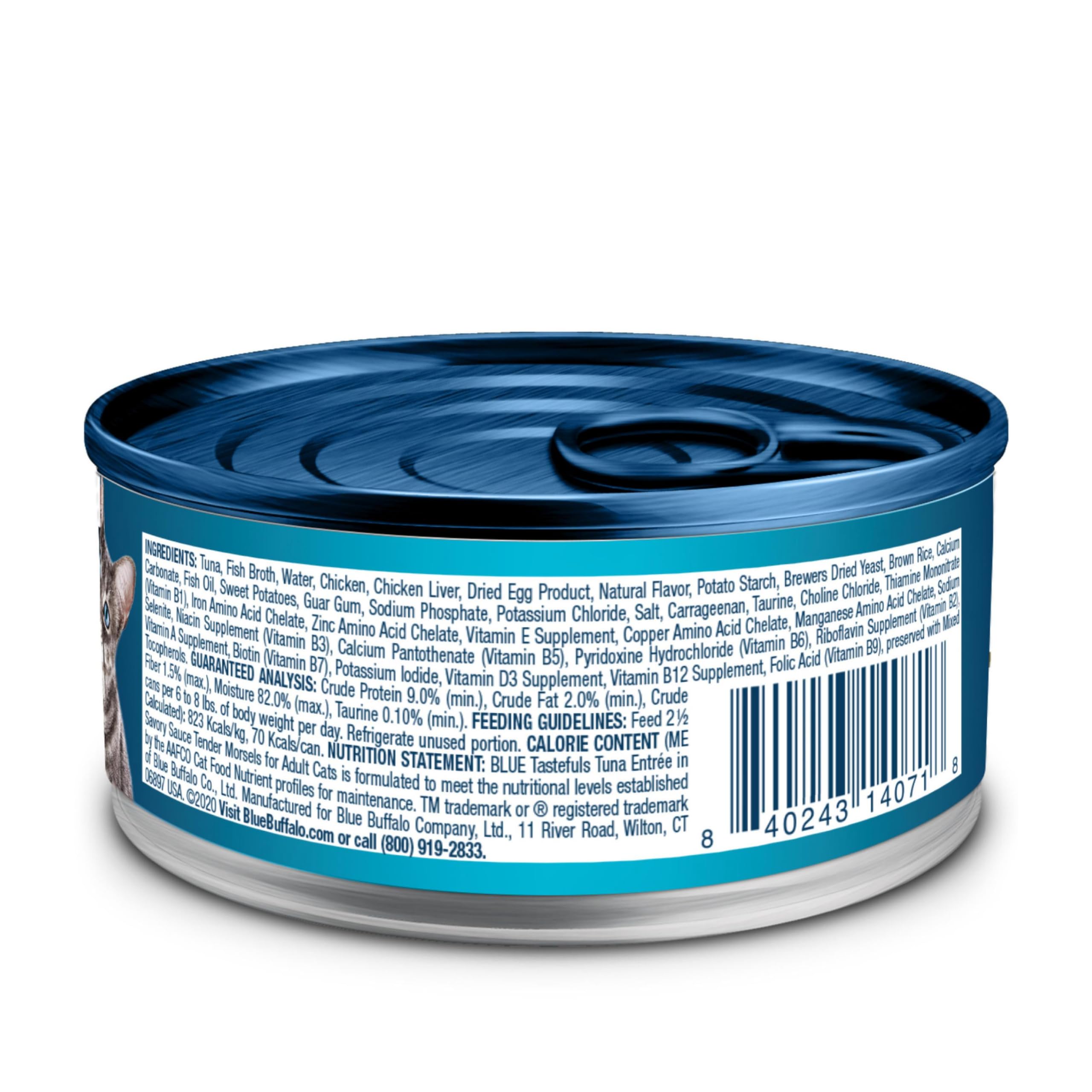 Blue Buffalo Tastefuls Wet Cat Food, Tuna, 3-oz Cans, 24 Count, Natural Ingredients