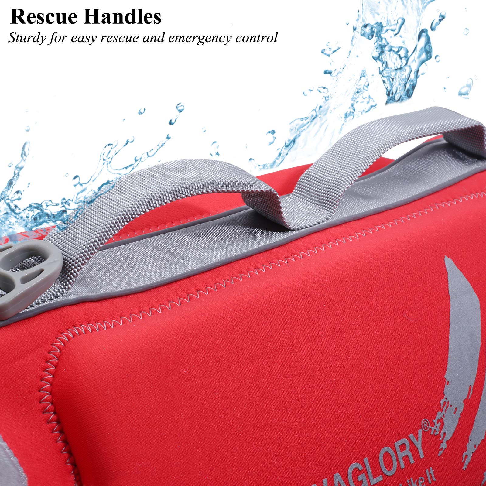 Vivaglory Dog Life Jacket, Dog Life Vest For Swimming & Boating, Neoprene, Red, Xlarge