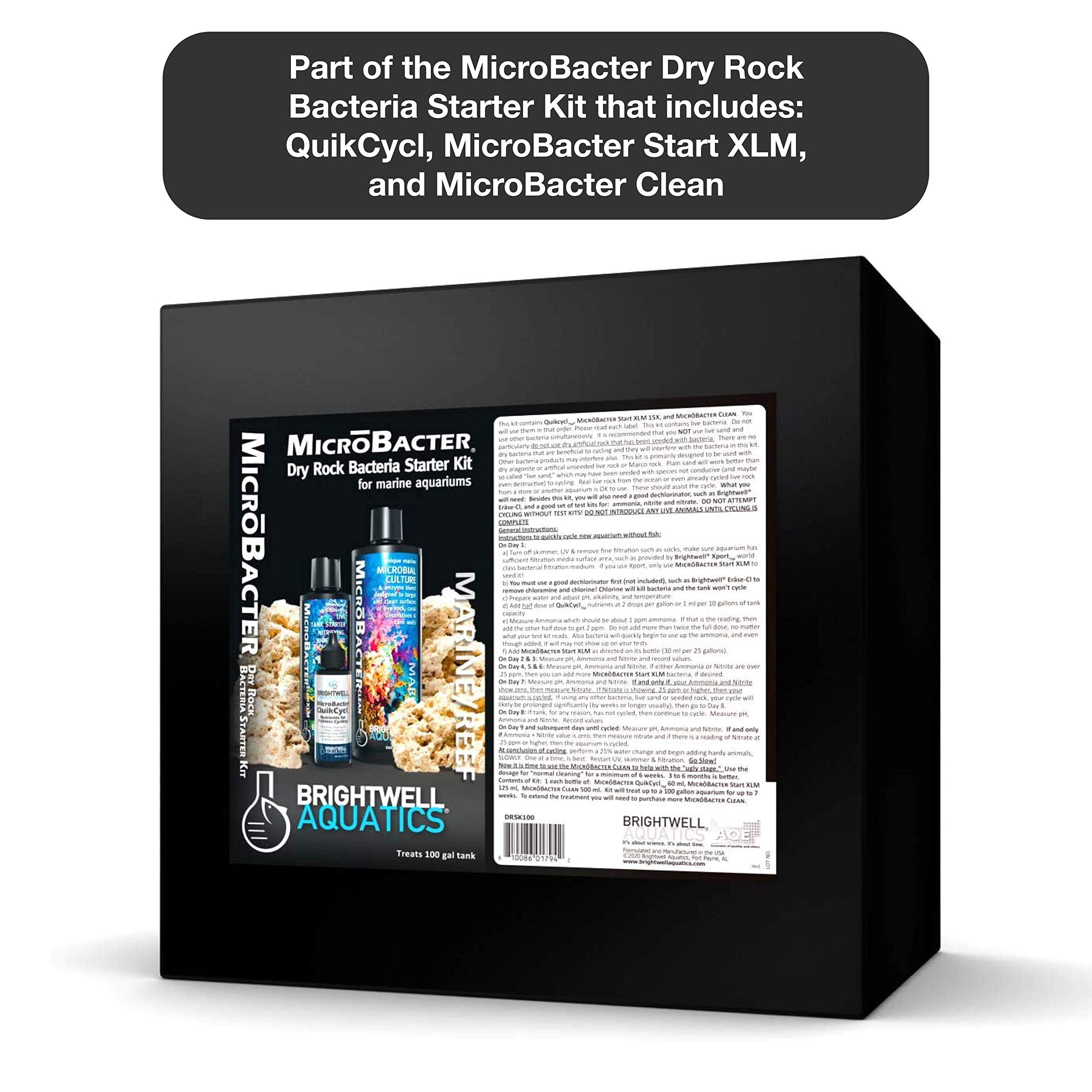 Brightwell Aquatics MicroBacter Clean - Microbial Culture & Enzyme Blend Fish Tank Cleaner - Cleans Live Rock Surfaces for Saltw