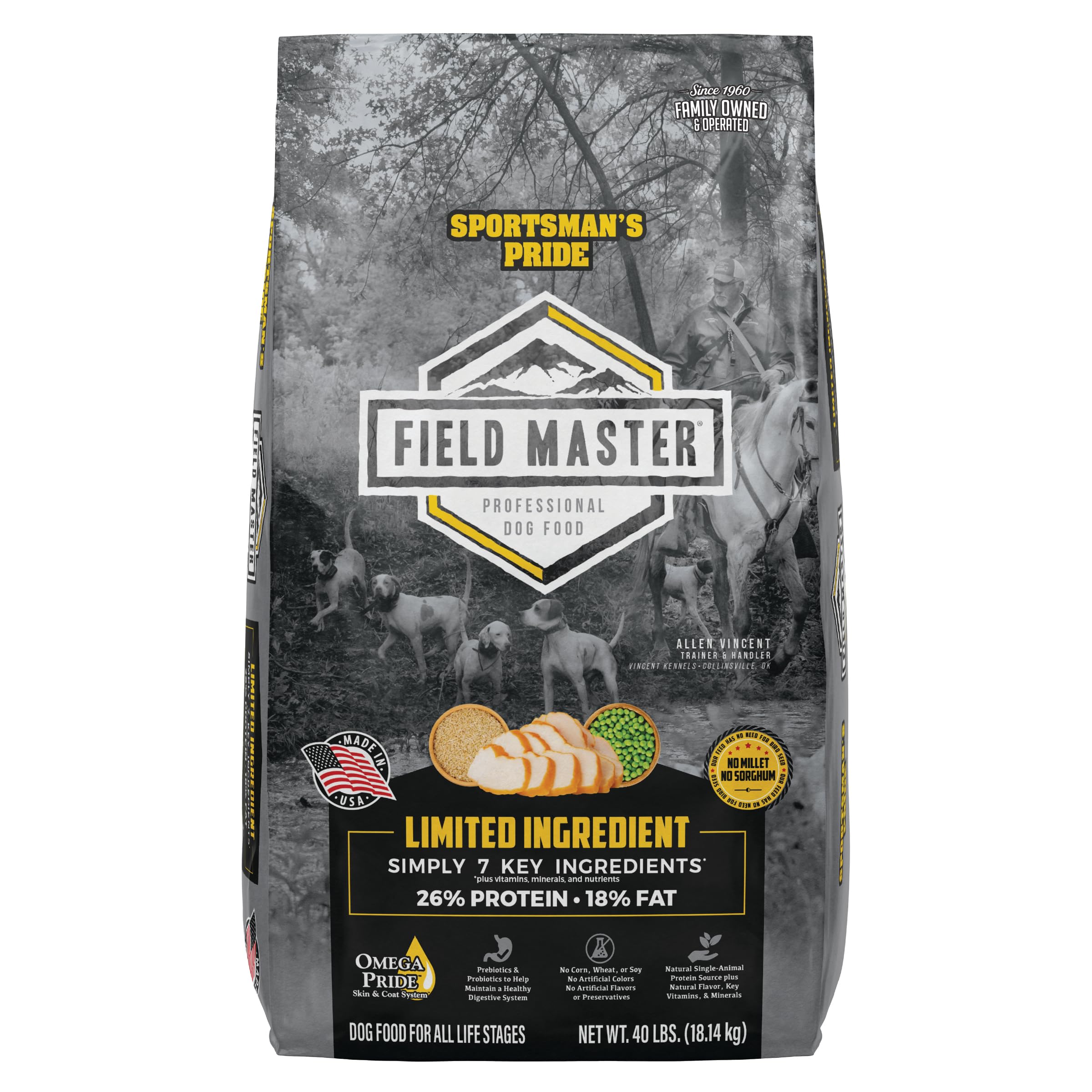 Sportsmans Pride Field Master 26/18 Limited Ingredient Dry Dog Food, 40-lb Bag