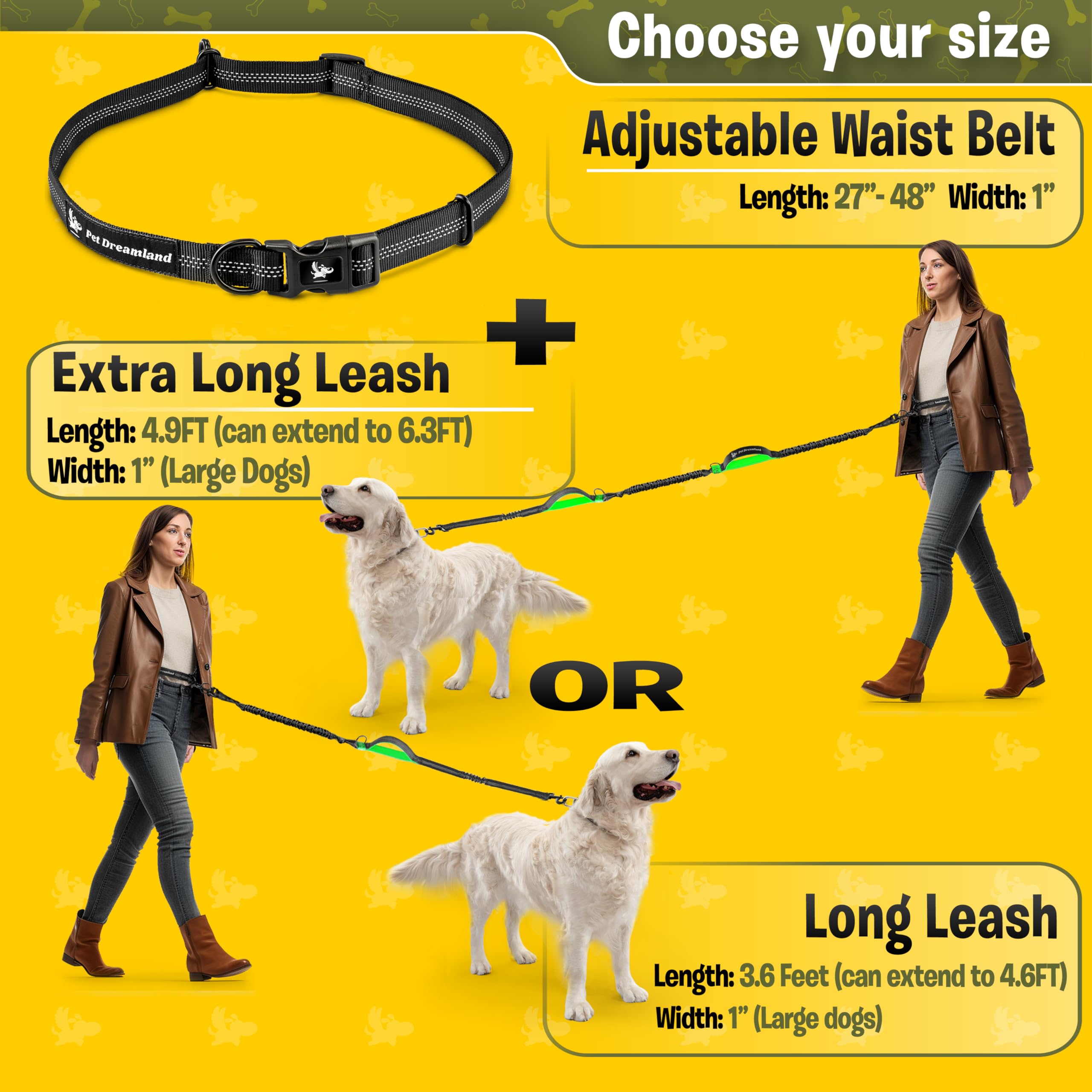Exquisite Hands-Free Dog Leash: Perfect For Active Pet Owners Comfortable, Durable & Ideal For Running, Walking, Hiking. Premium